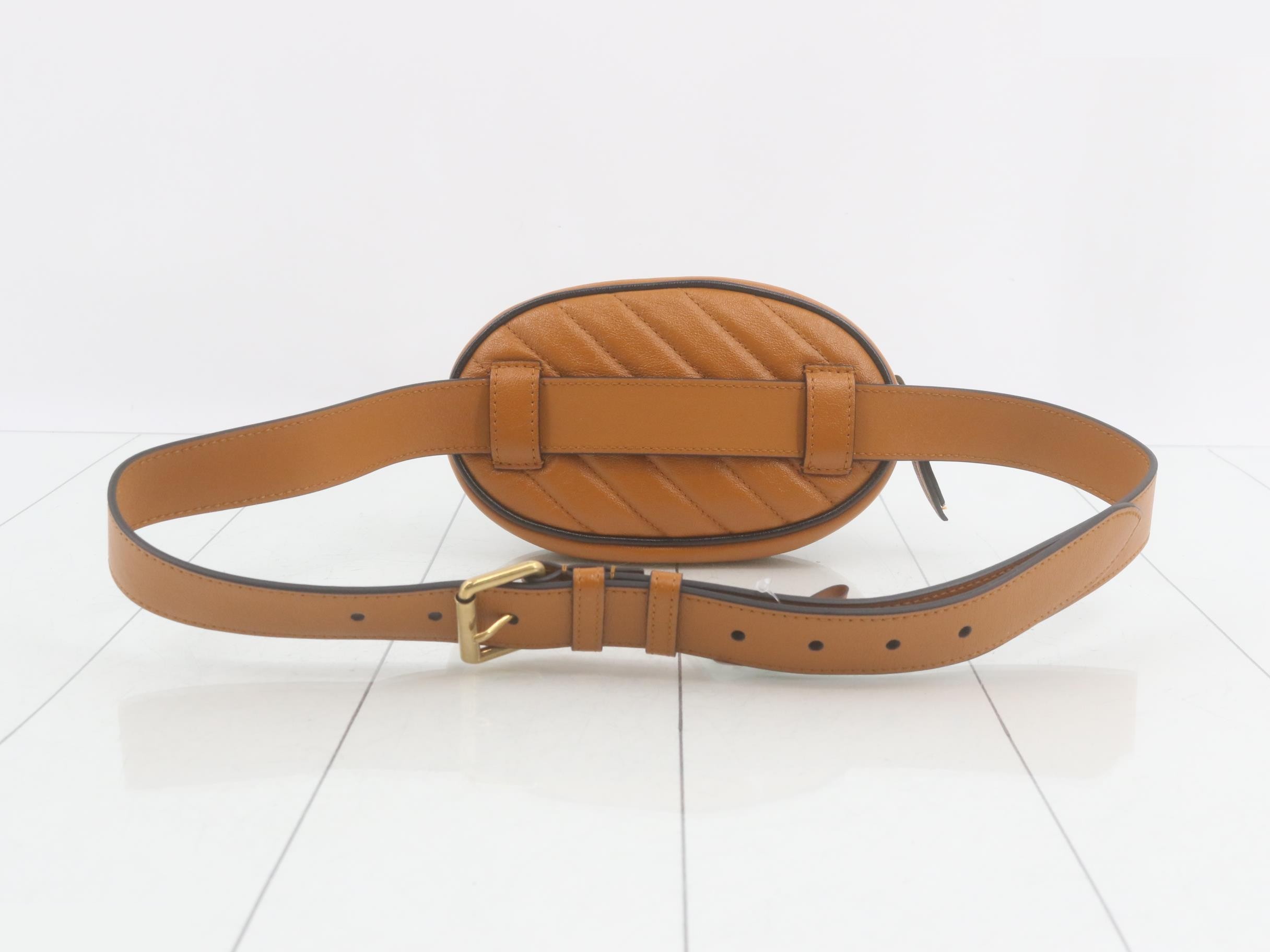 GG Marmont Leather Waist Bag, Brown — view 2