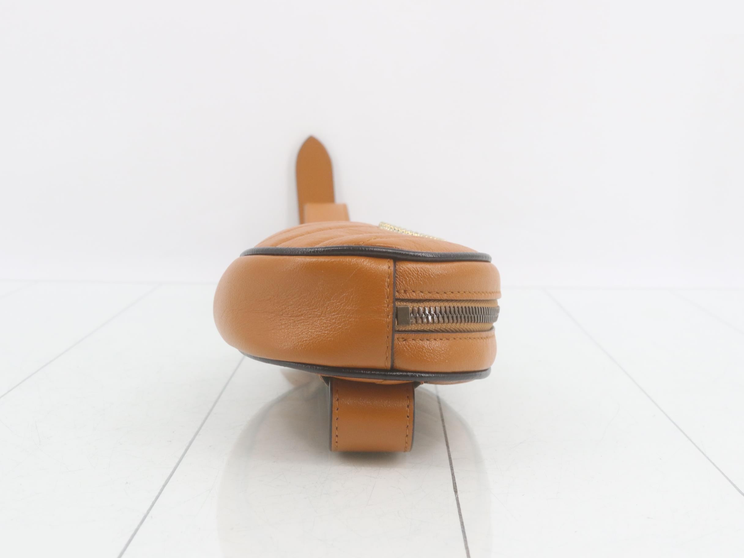 GG Marmont Leather Waist Bag, Brown — view 3