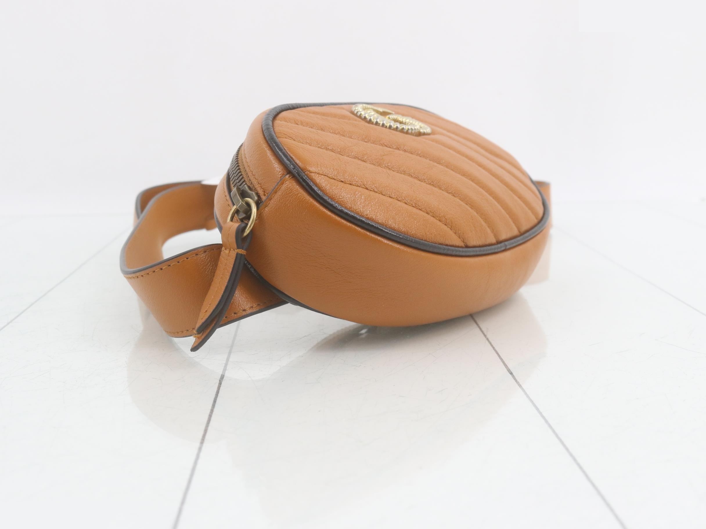 GG Marmont Leather Waist Bag, Brown — view 5