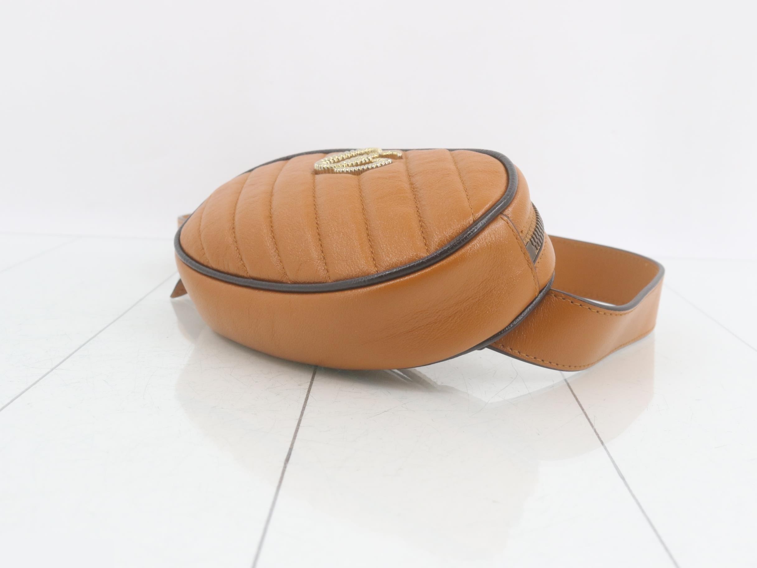 GG Marmont Leather Waist Bag, Brown — view 6