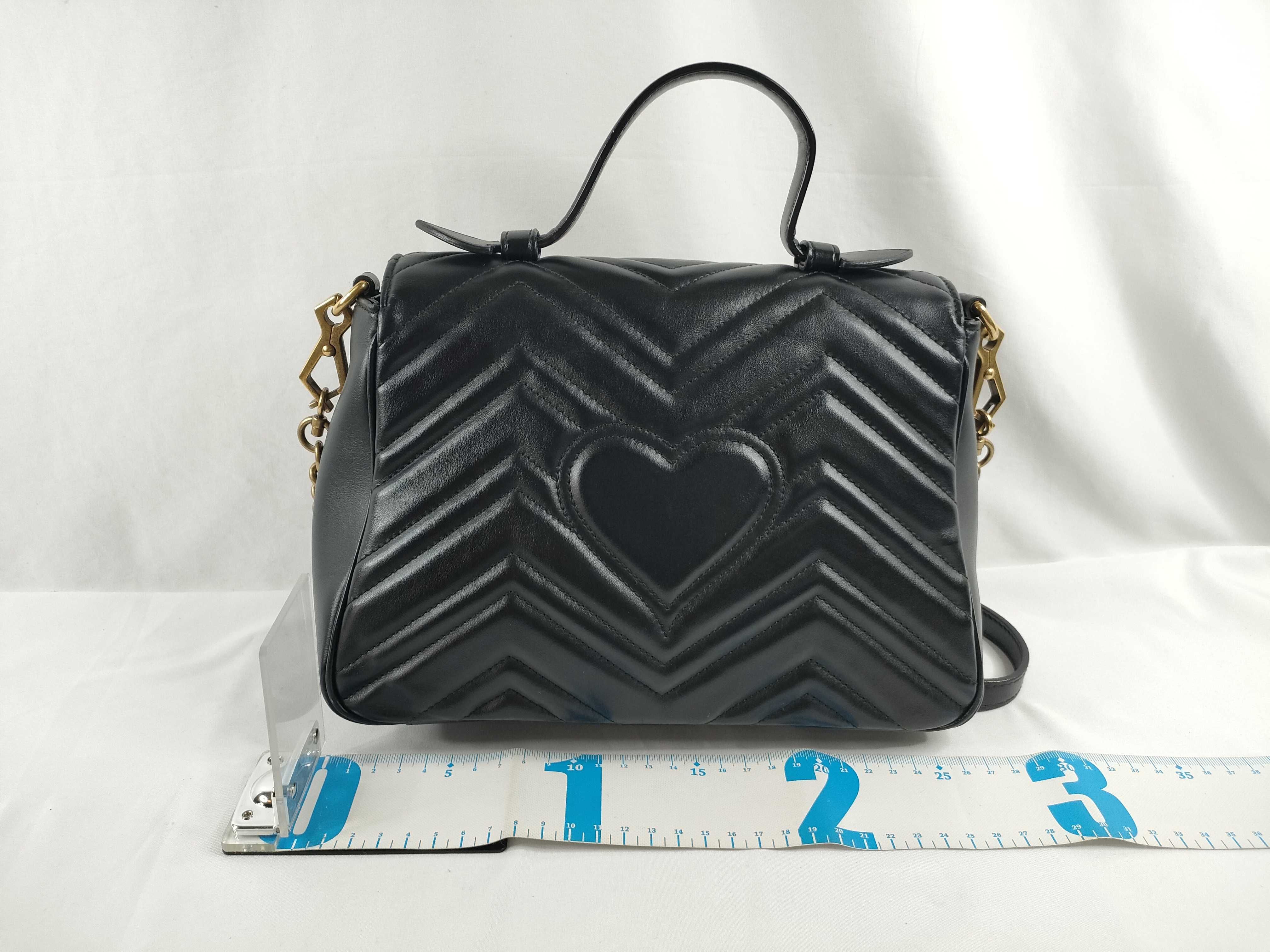 Marmont Black calfskin medium shoulder bag with handle — view 2