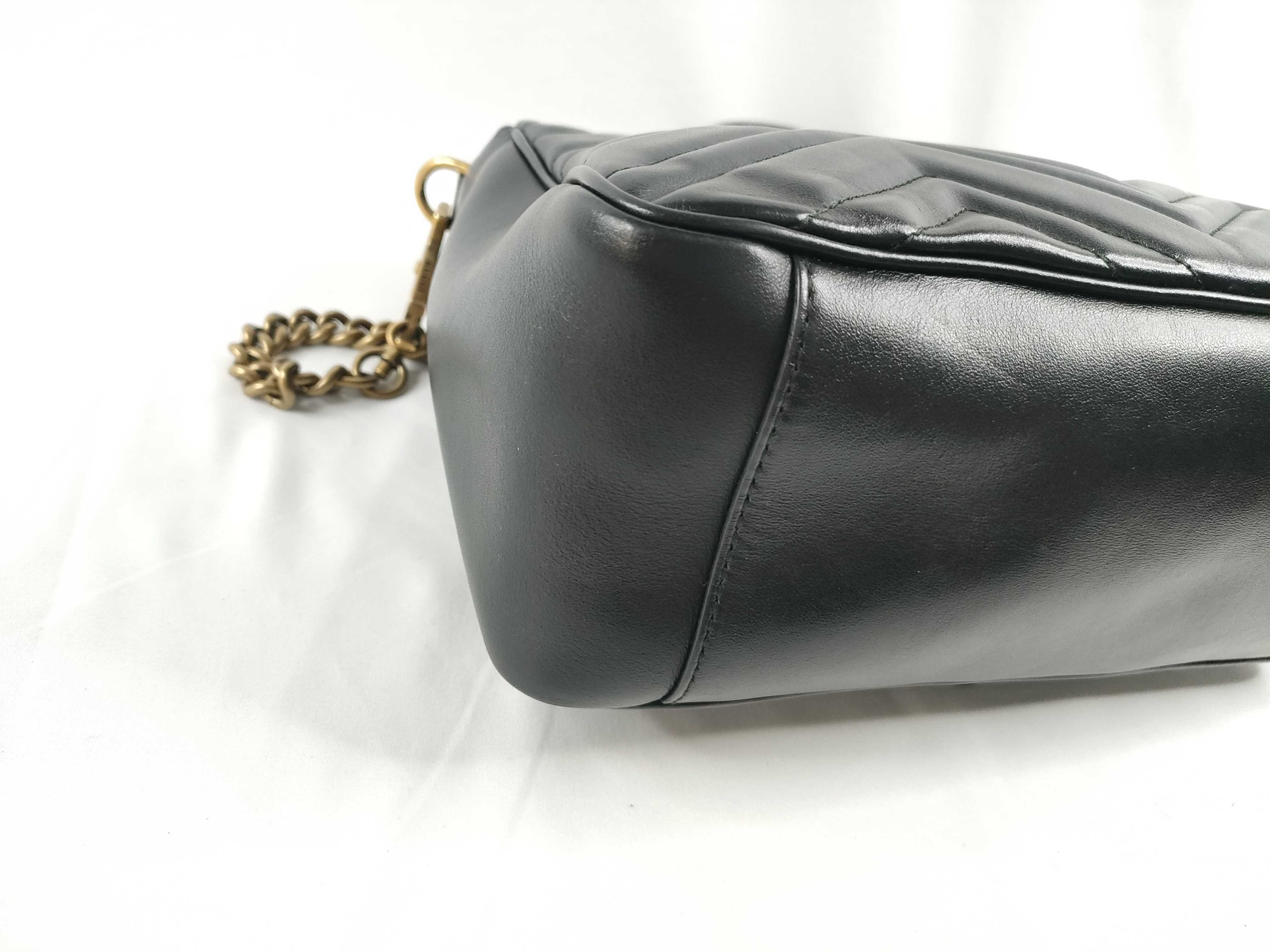 Marmont Black calfskin medium shoulder bag with handle — view 3
