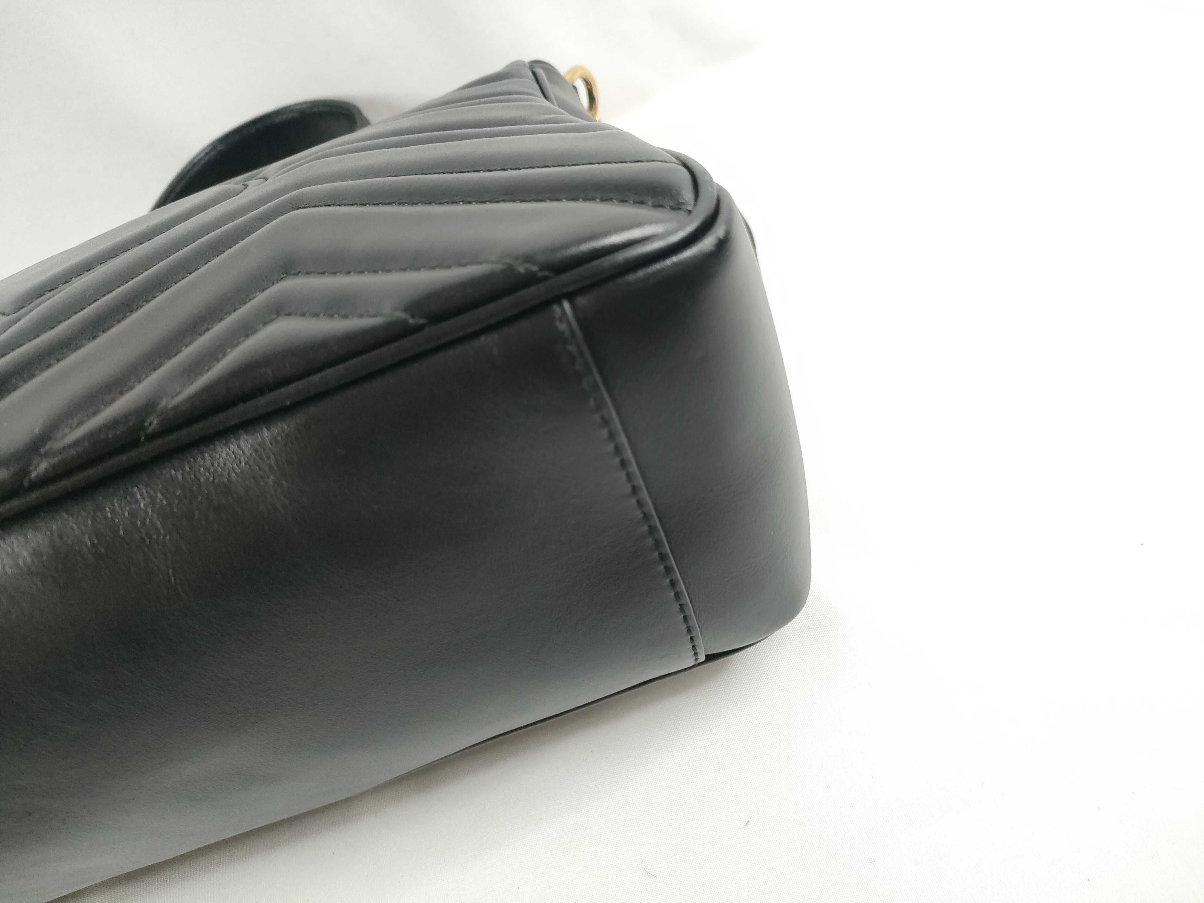 Marmont Black calfskin medium shoulder bag with handle — view 5