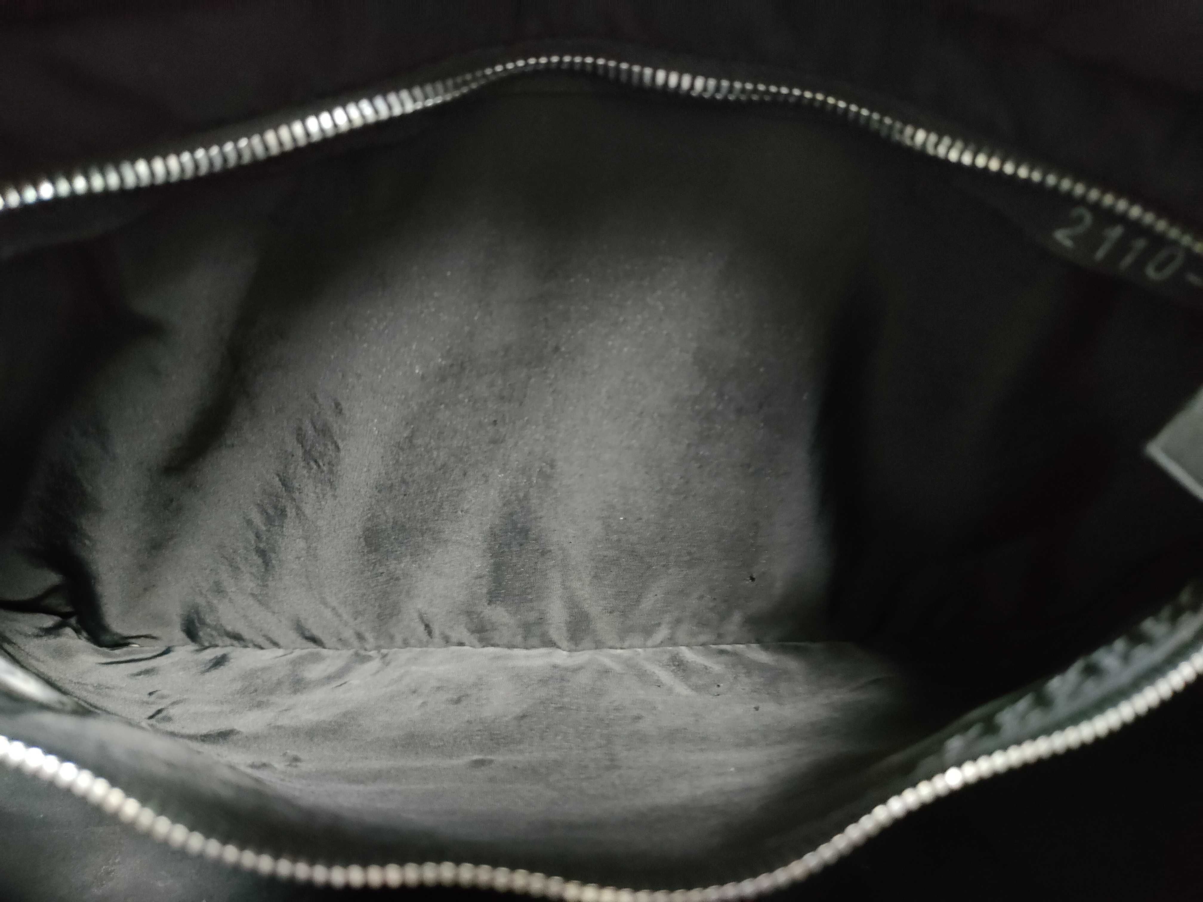 Acapulco PM Nylon x Leather Tote Bag with Silver Hardware (Black) — view 11