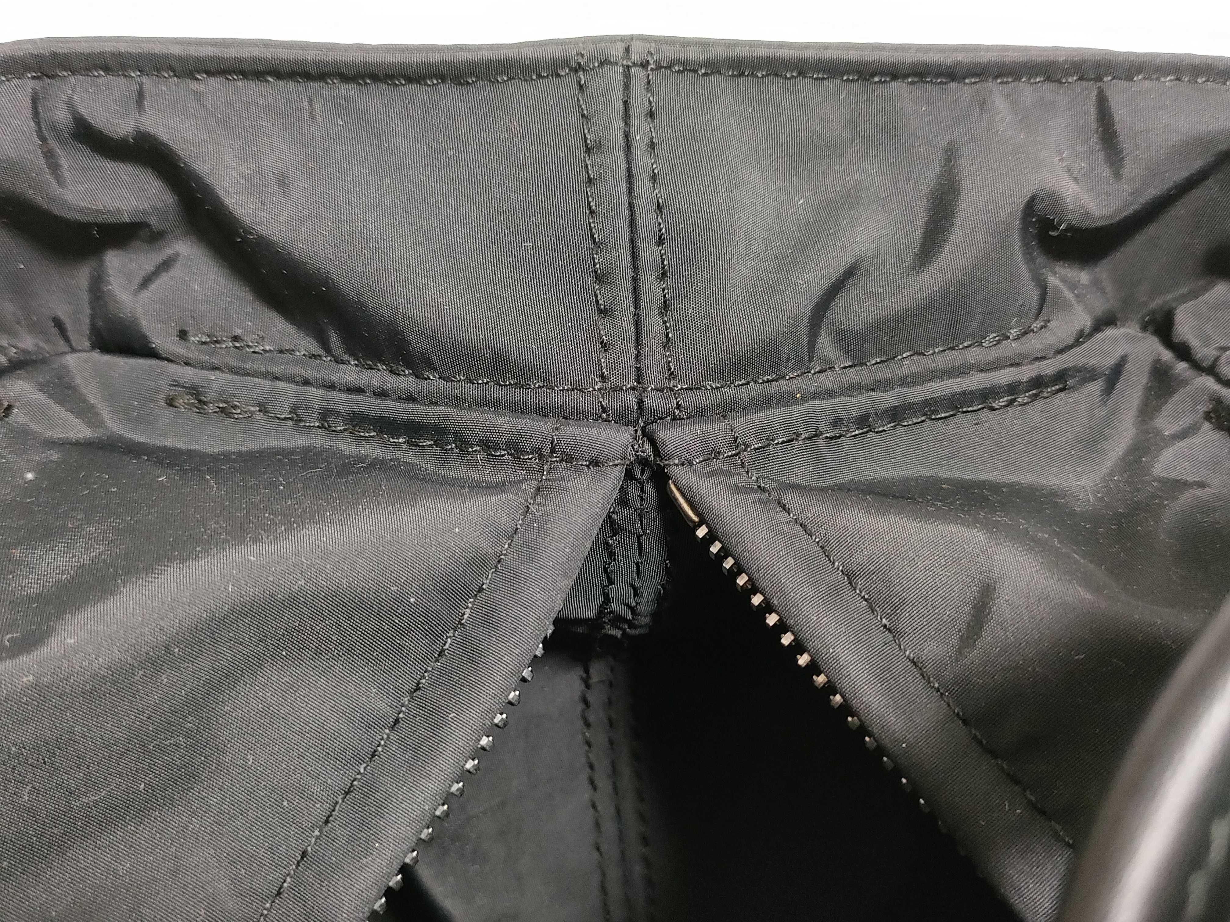 Acapulco PM Nylon x Leather Tote Bag with Silver Hardware (Black) — view 9