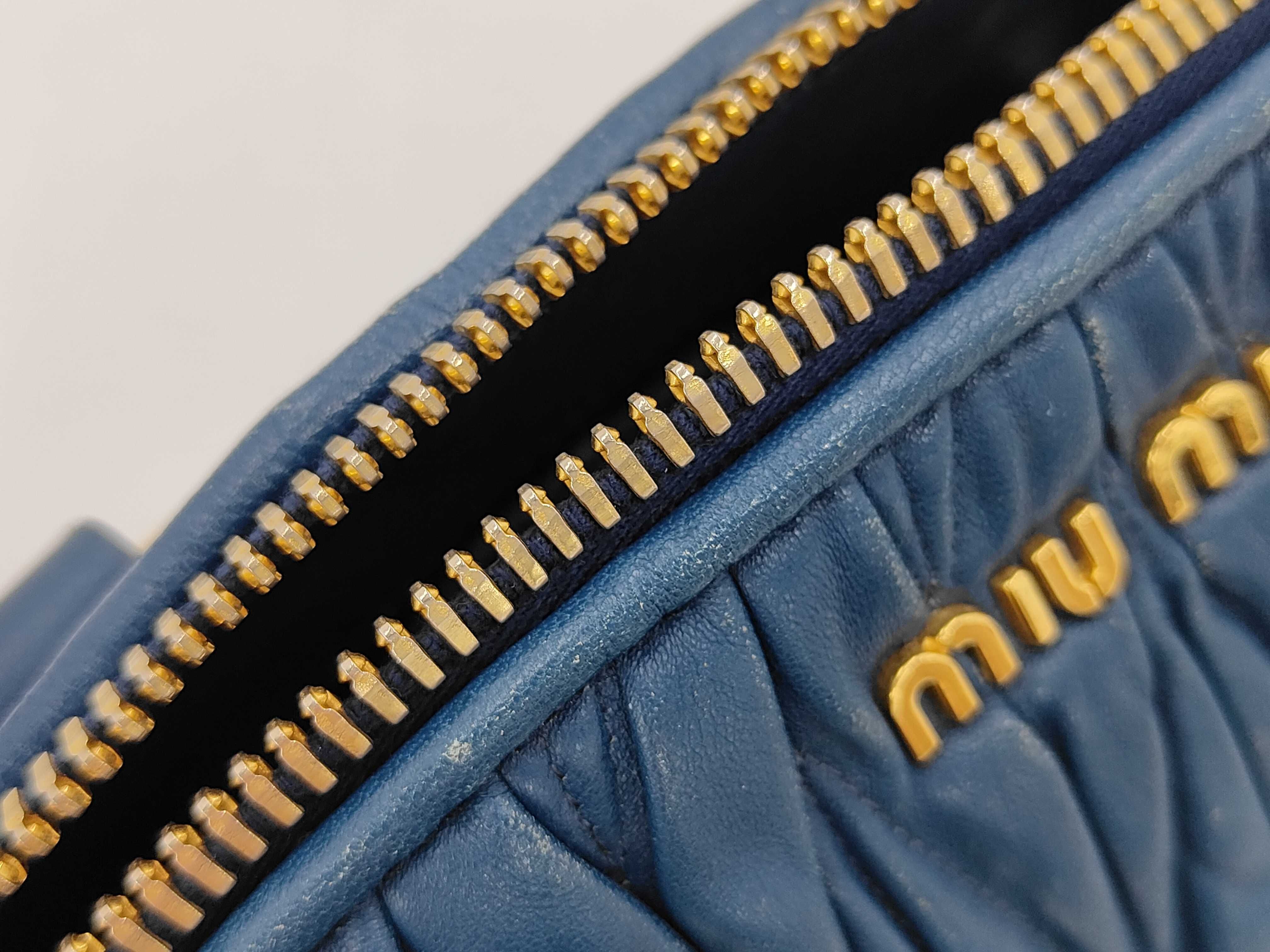 2-way Matelassé Shoulder Bag, Blue Handbag — view 11