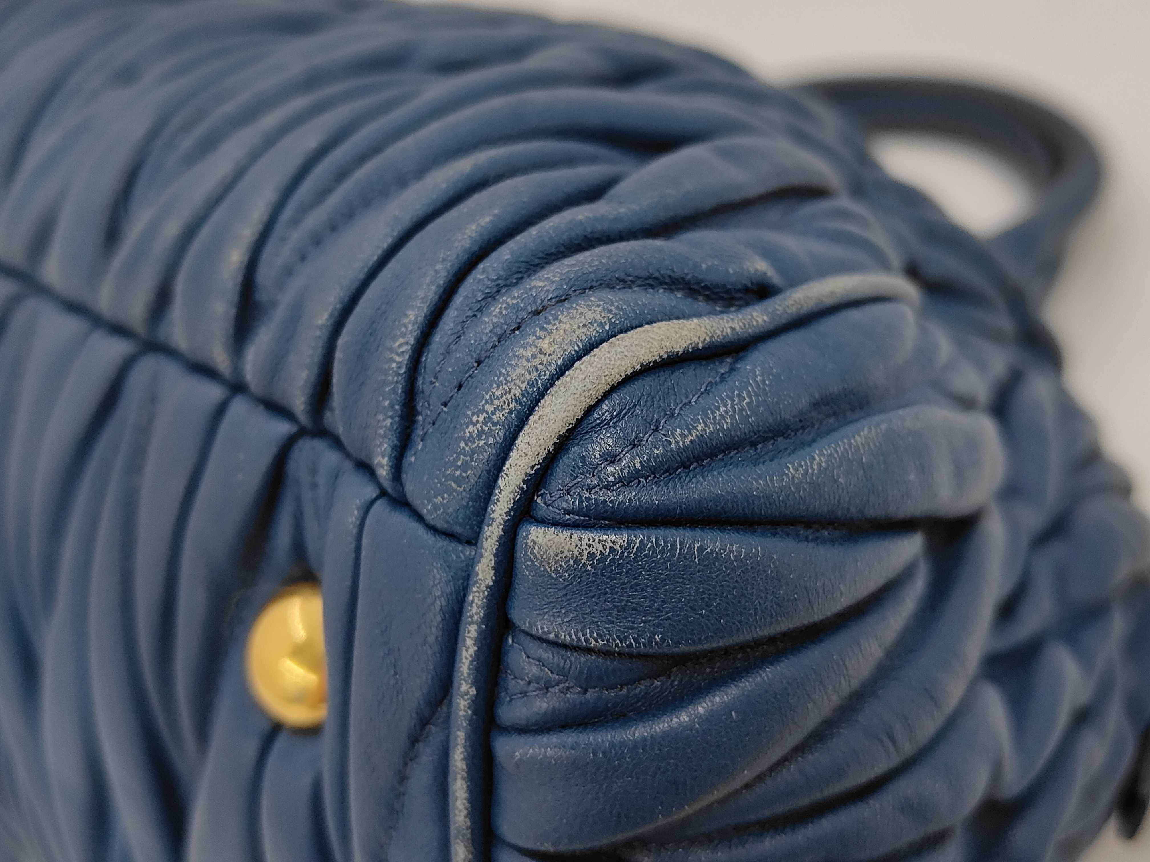 2-way Matelassé Shoulder Bag, Blue Handbag — view 3