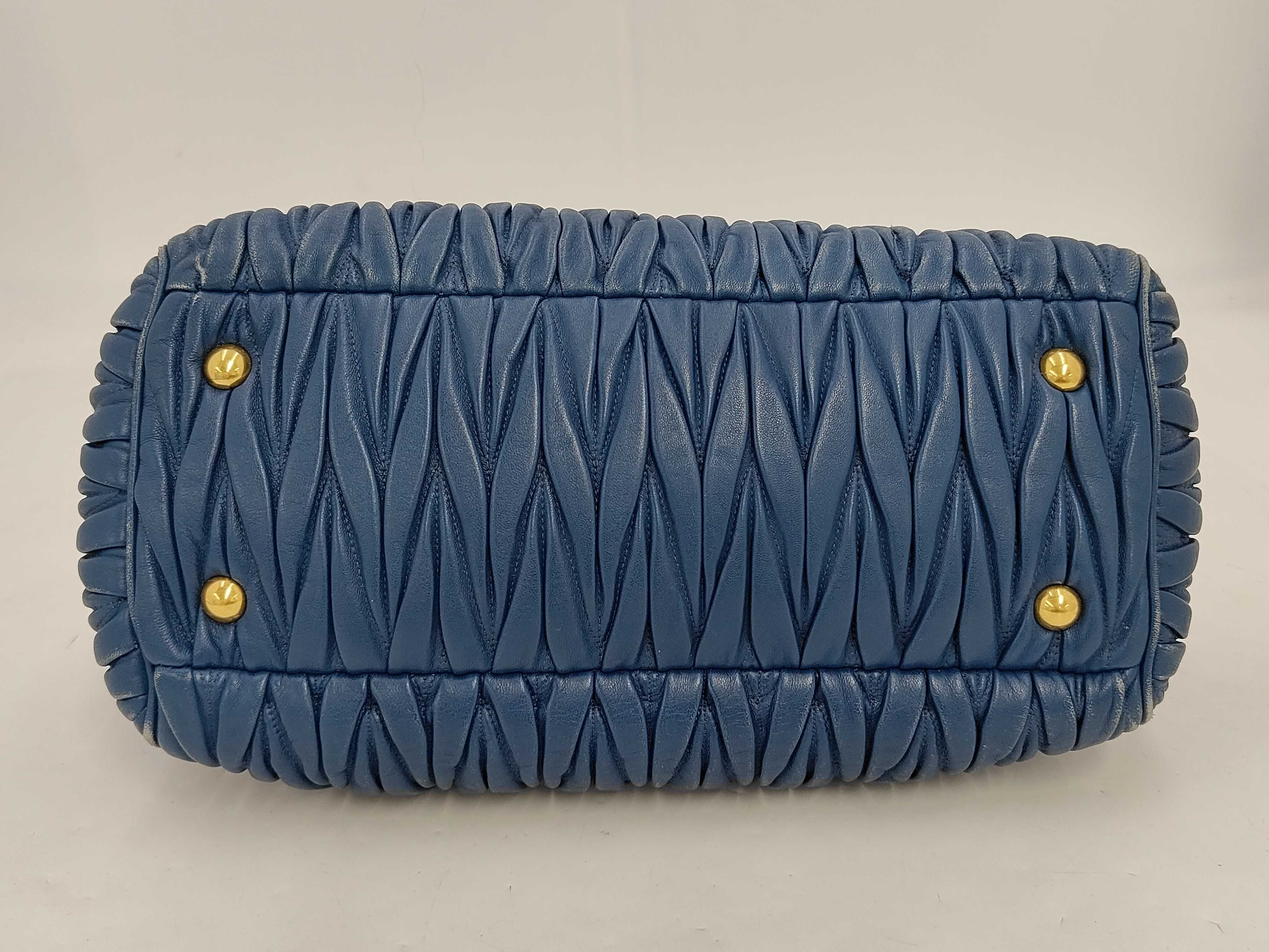 2-way Matelassé Shoulder Bag, Blue Handbag — view 4