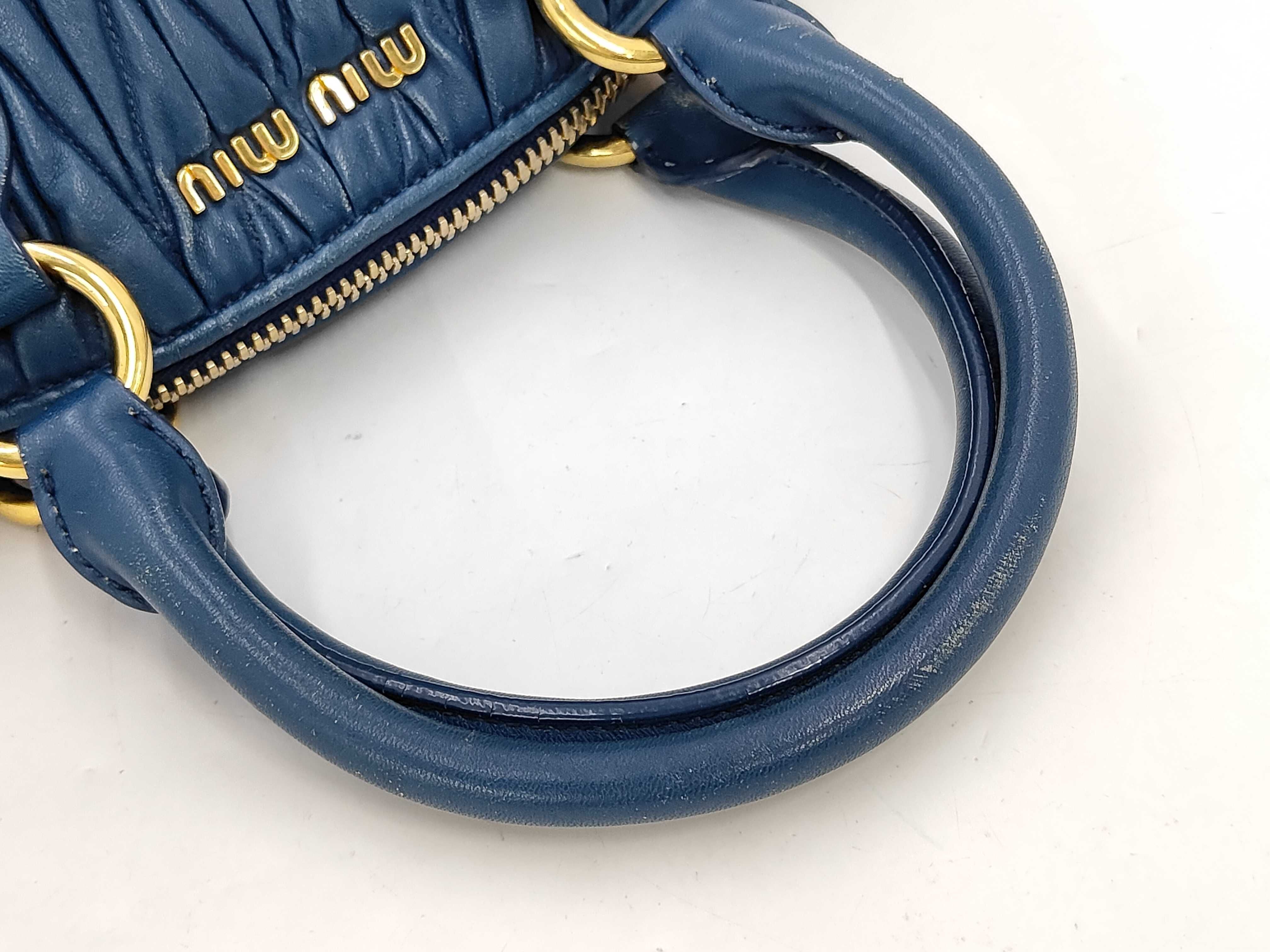 2-way Matelassé Shoulder Bag, Blue Handbag — view 5