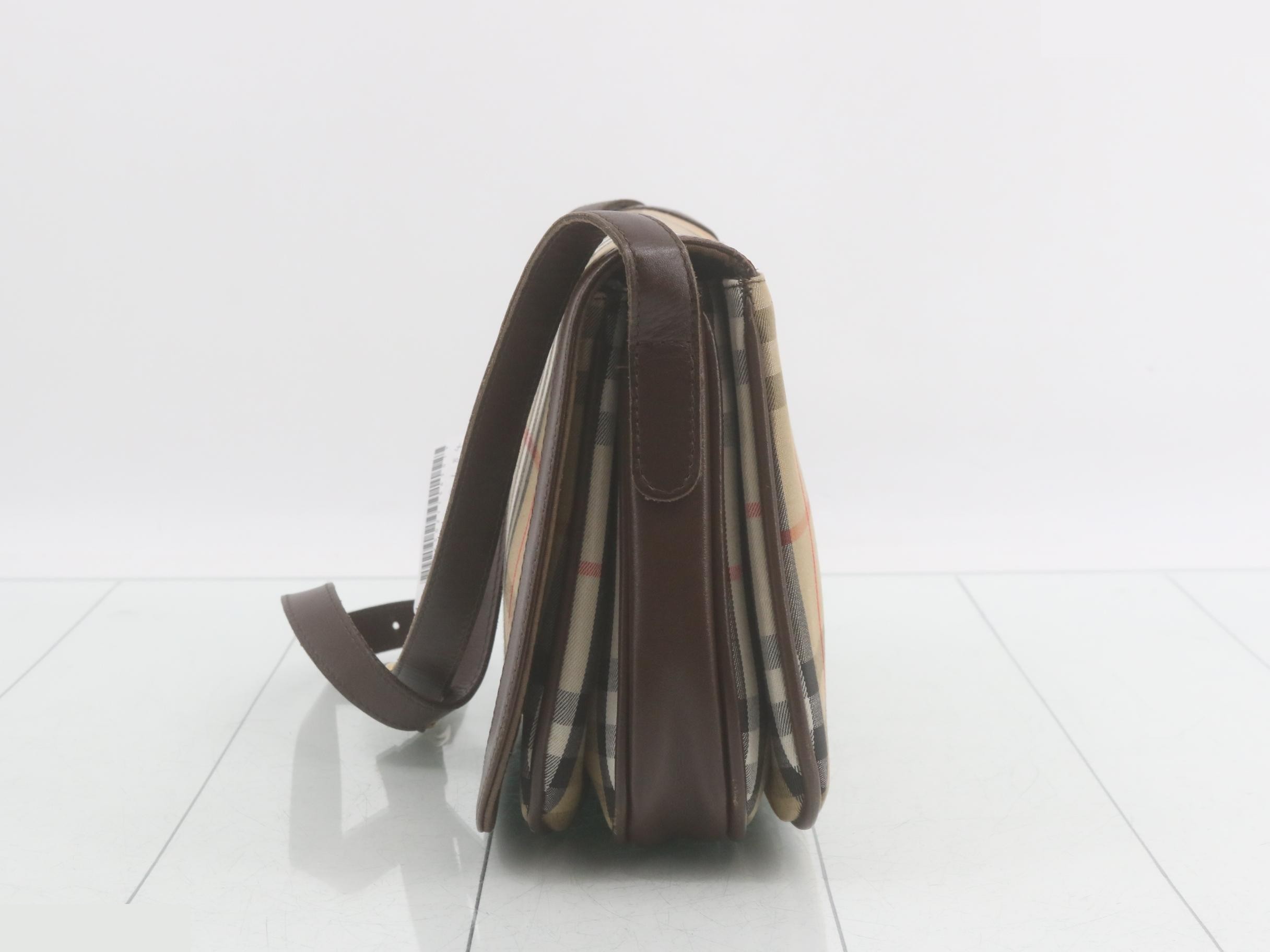Shoulder bag, Nova Check pattern, beige canvas — view 3