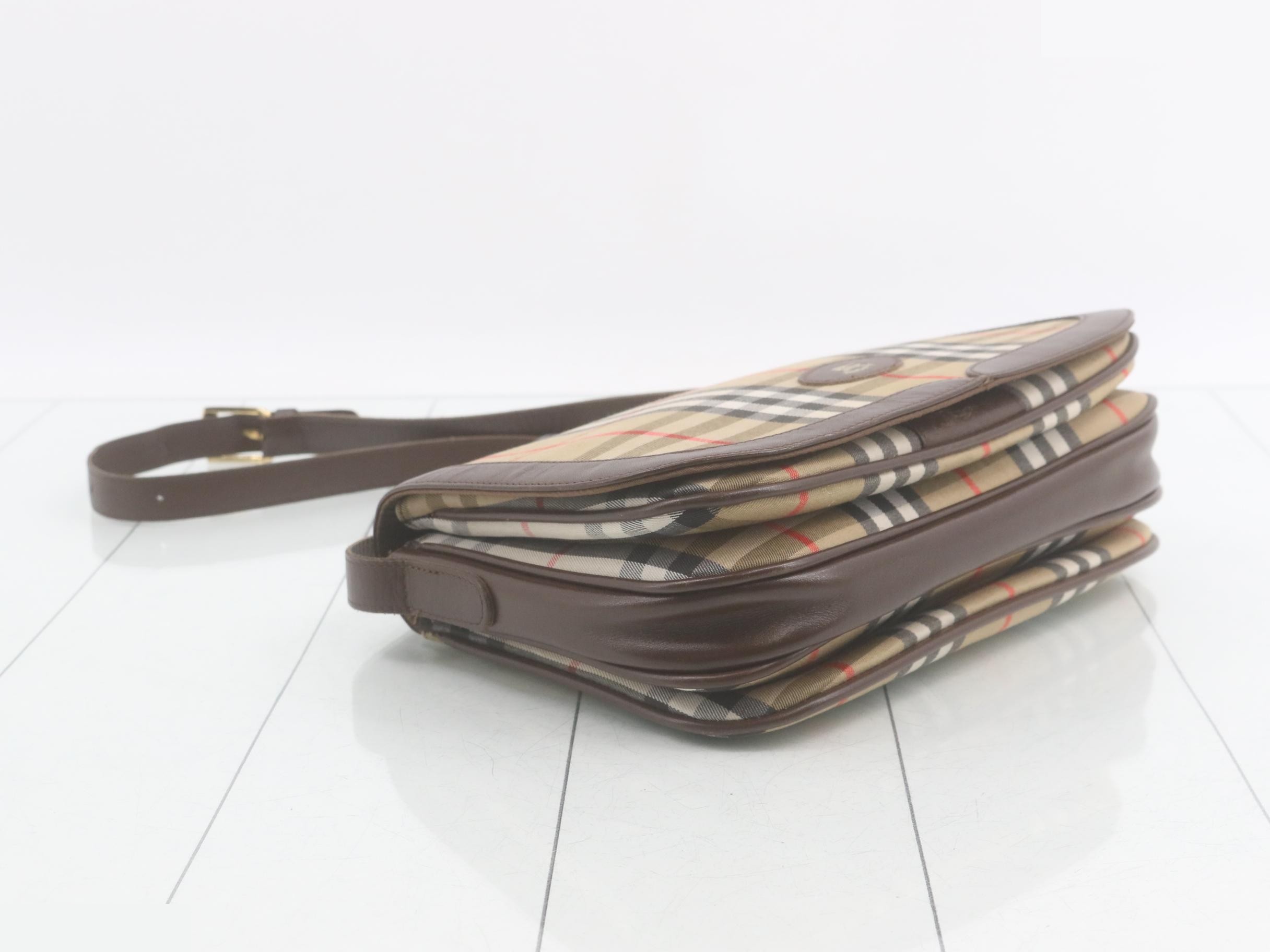 Shoulder bag, Nova Check pattern, beige canvas — view 5