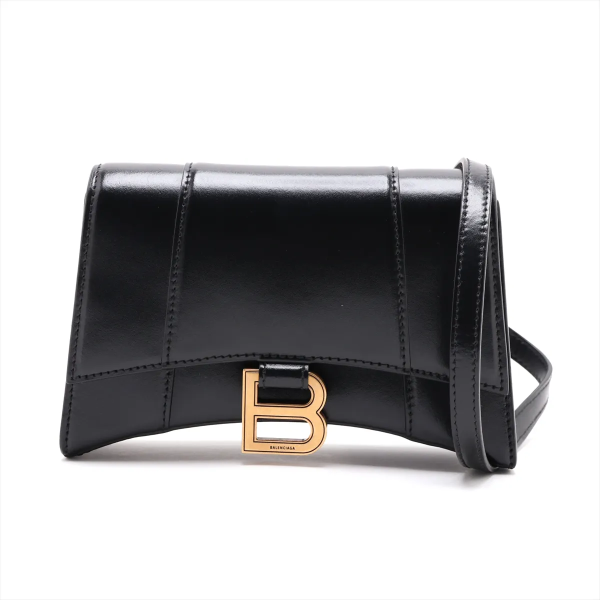 Hourglass Leather Body Bag, Black 610460