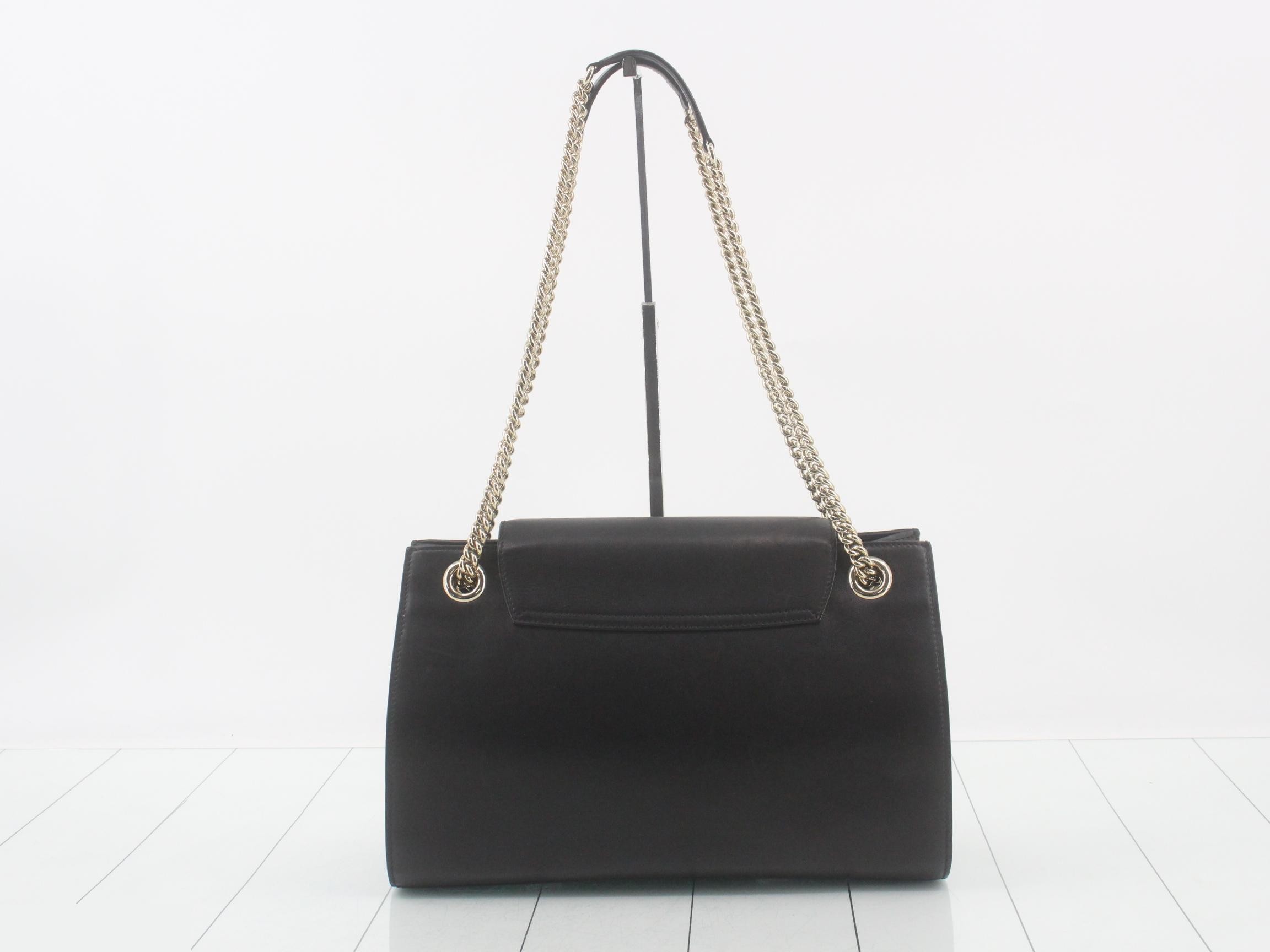 Emily Leather Shoulder Bag, Black — view 2