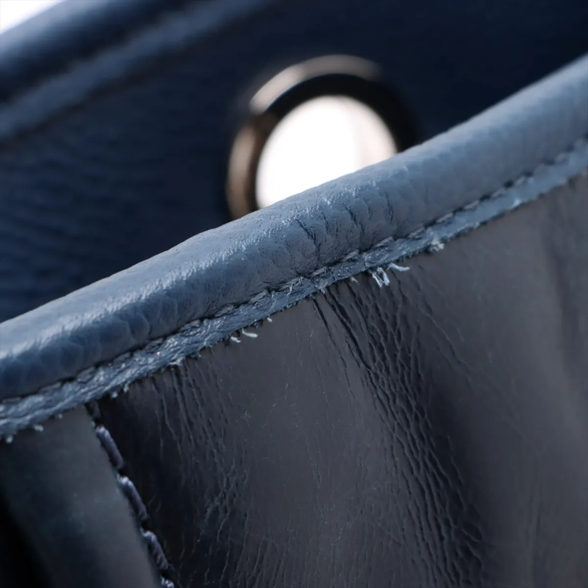 Deauville MM Vintage Calf Chain Tote Bag Navy Silver Hardware 22199727 22nd Series — view 11