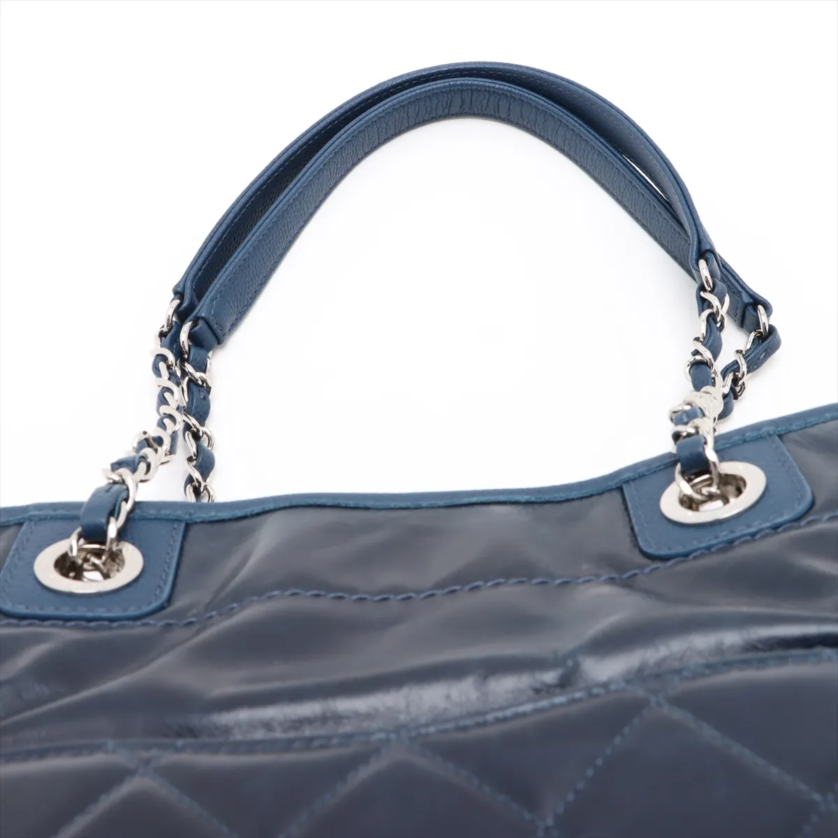 Deauville MM Vintage Calf Chain Tote Bag Navy Silver Hardware 22199727 22nd Series — view 6