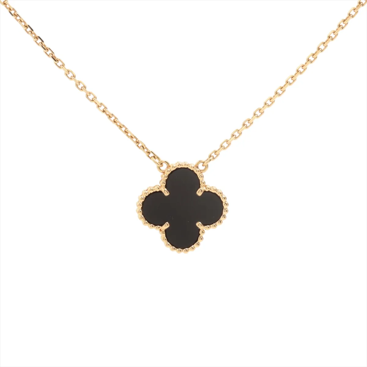 Vintage Alhambra Onyx Necklace 750 (Yellow Gold) 5.1g JB336304 (Stone has