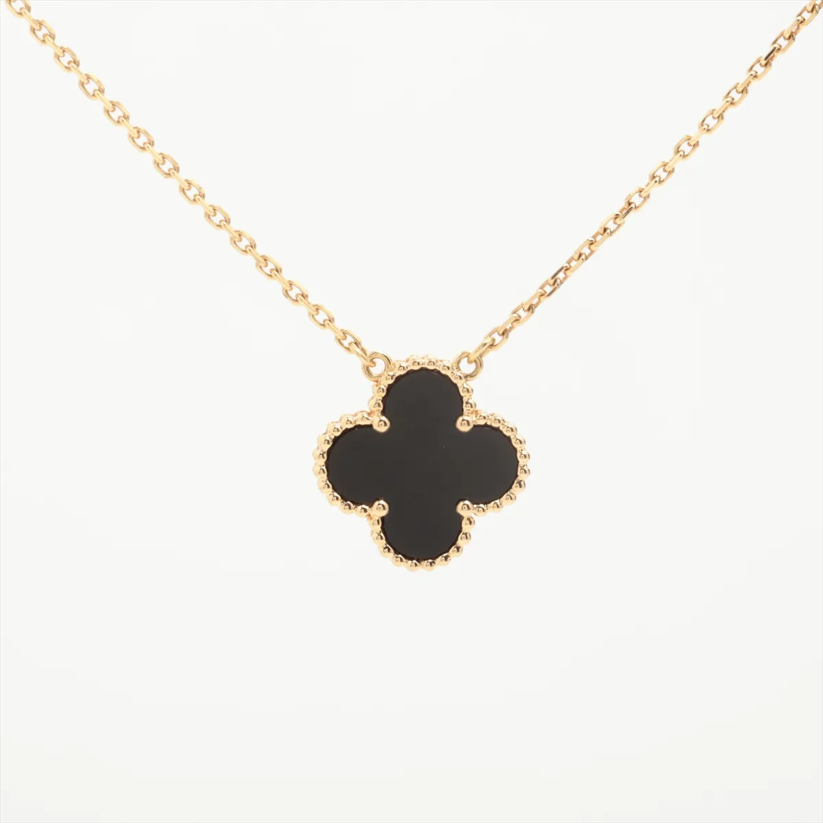 Vintage Alhambra Onyx Necklace 750 (Yellow Gold) 5.1g JB336304 (Stone has — view 2