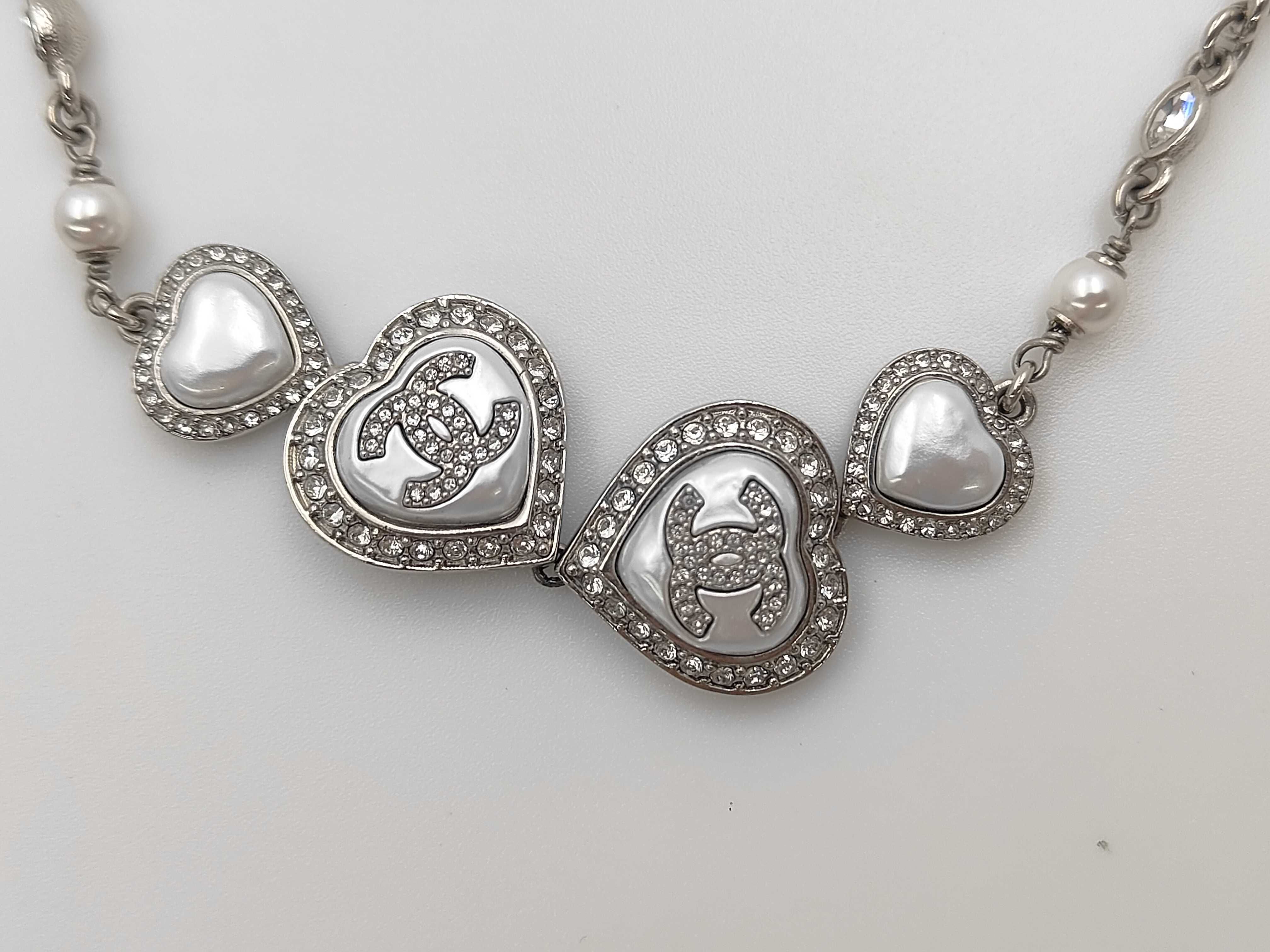 Coco Mark Rhinestone Heart Choker 38cm 38.5g Necklace