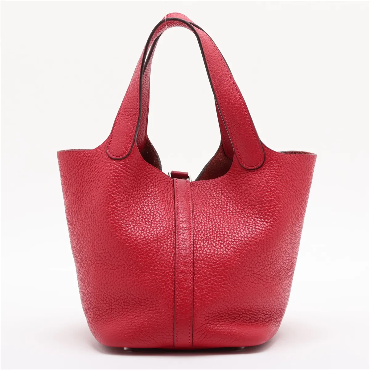 Picotin Lock 18 PM, Taurillon Clemence leather, Rouge Casaque, Silver hardware, A: 2017 — view 2