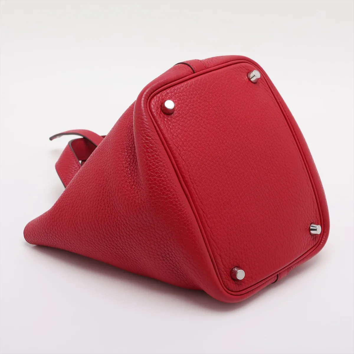 Picotin Lock 18 PM, Taurillon Clemence leather, Rouge Casaque, Silver hardware, A: 2017 — view 4