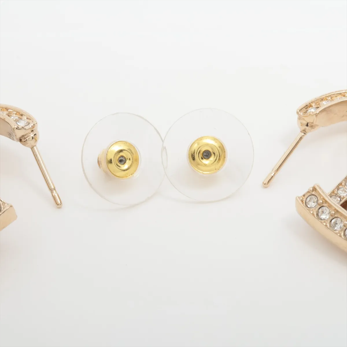 Cocomark Heart F23B Earrings (for both ears) GP x Rhinestone Gold — view 4