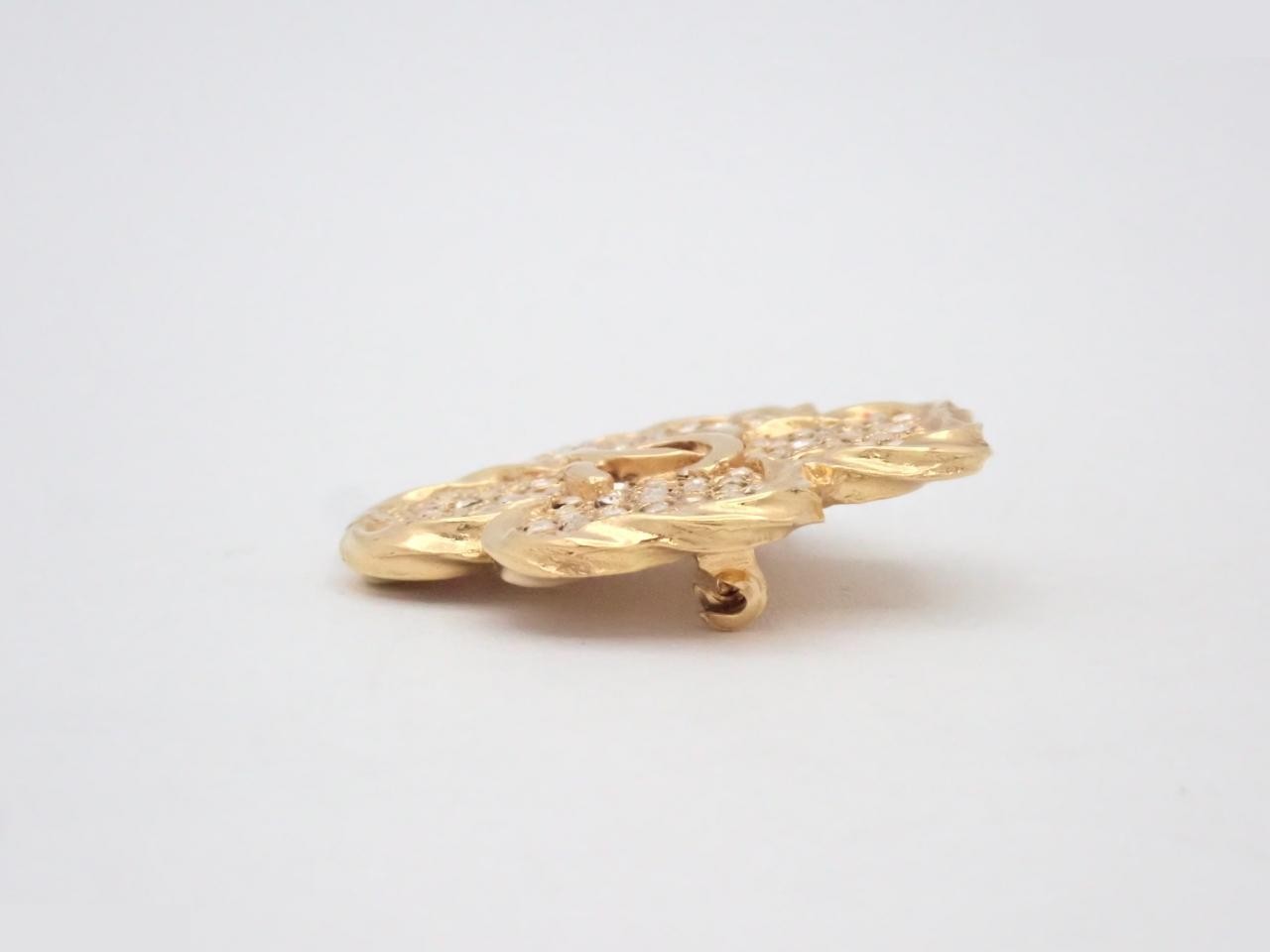 Clover Rhinestone Brooch GP — view 3