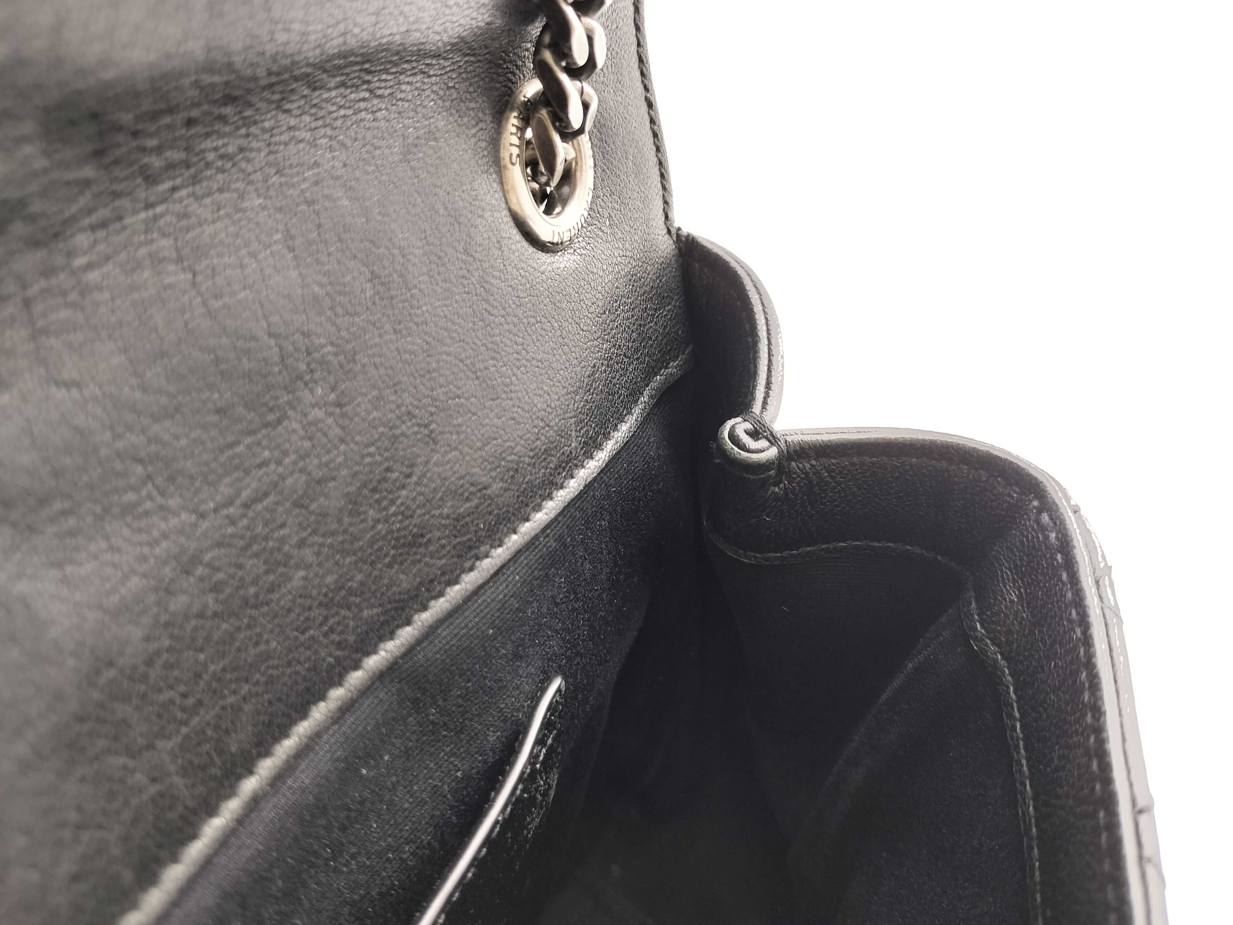 Envelope Leather Chain Shoulder Bag, Black, 428125 (Shoulder Bag) — view 12