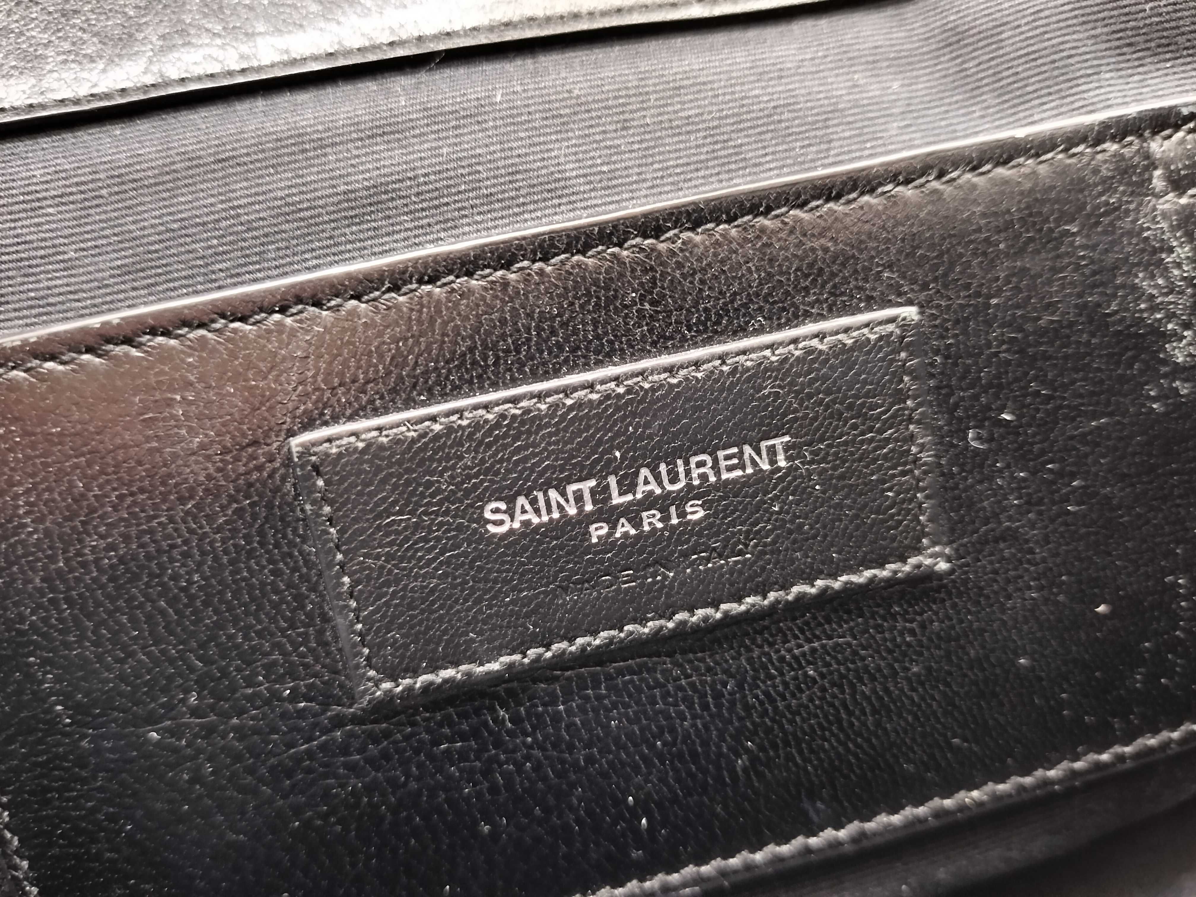 Envelope Leather Chain Shoulder Bag, Black, 428125 (Shoulder Bag) — view 14