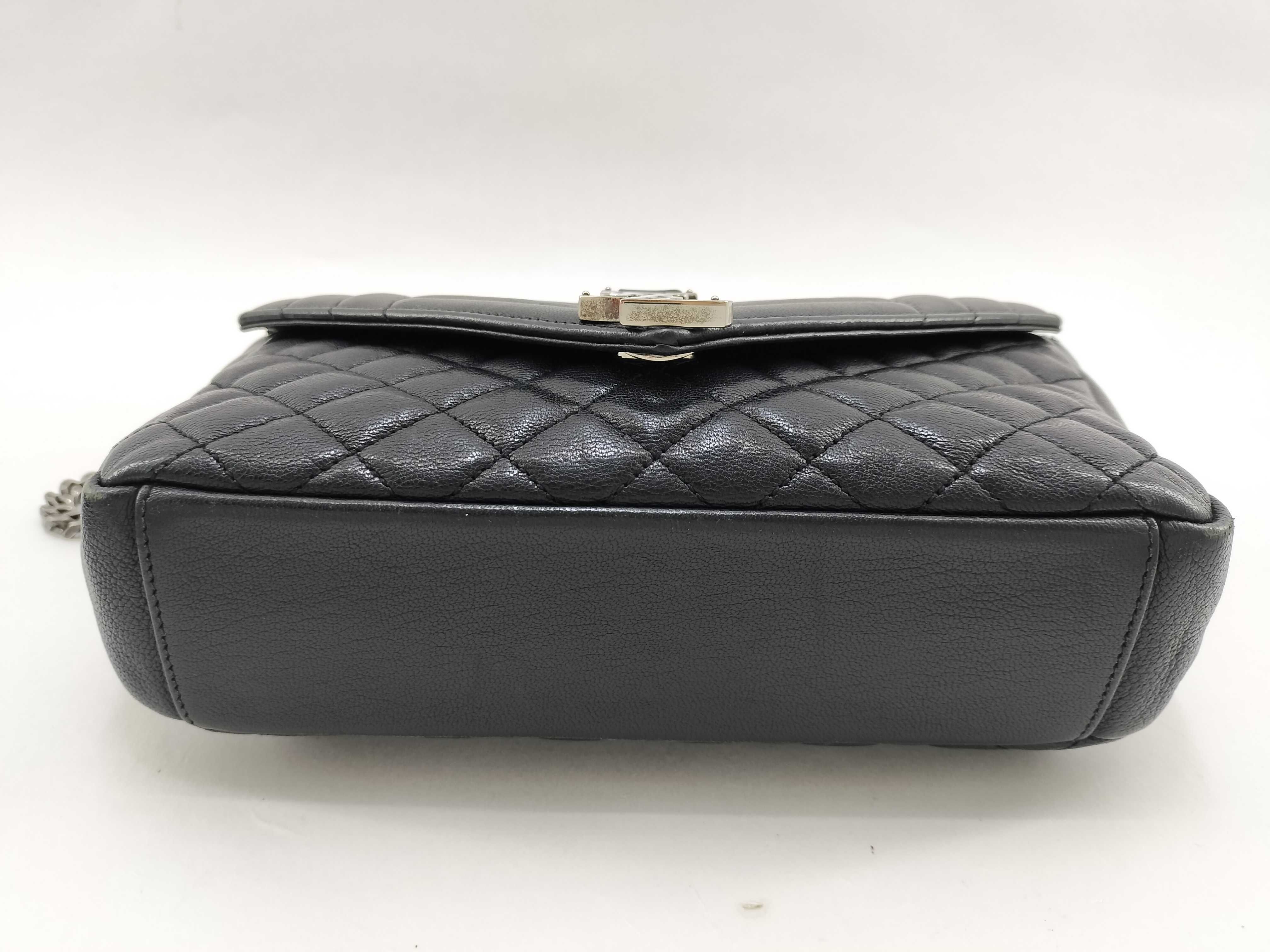 Envelope Leather Chain Shoulder Bag, Black, 428125 (Shoulder Bag) — view 3