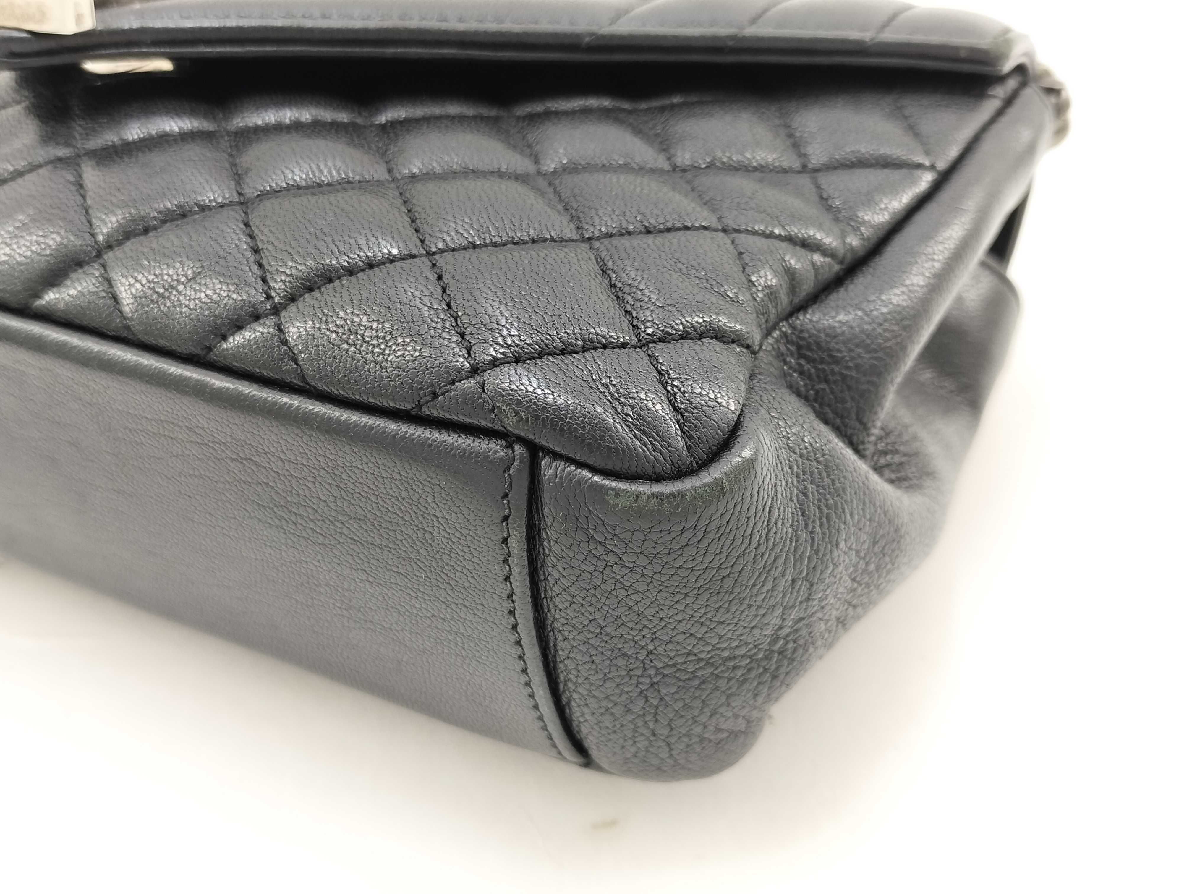 Envelope Leather Chain Shoulder Bag, Black, 428125 (Shoulder Bag) — view 4