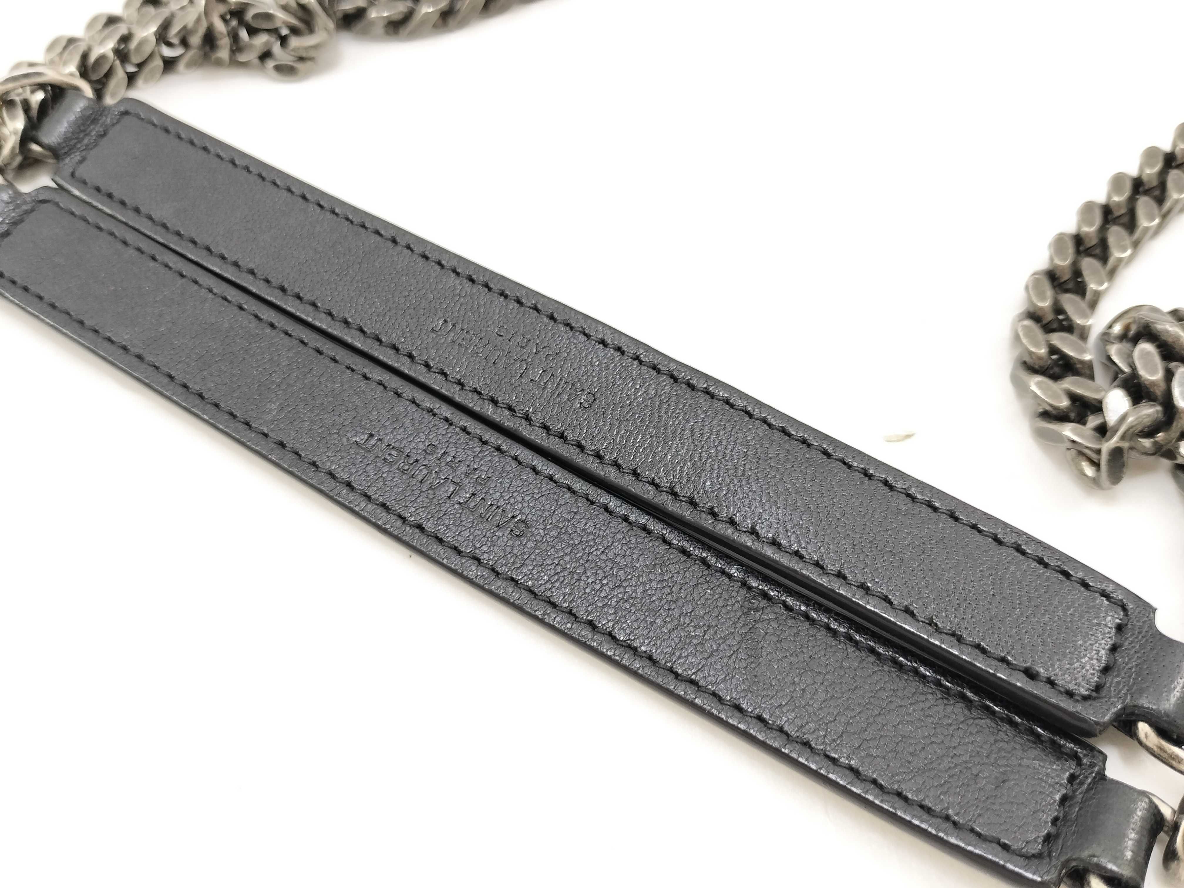 Envelope Leather Chain Shoulder Bag, Black, 428125 (Shoulder Bag) — view 6