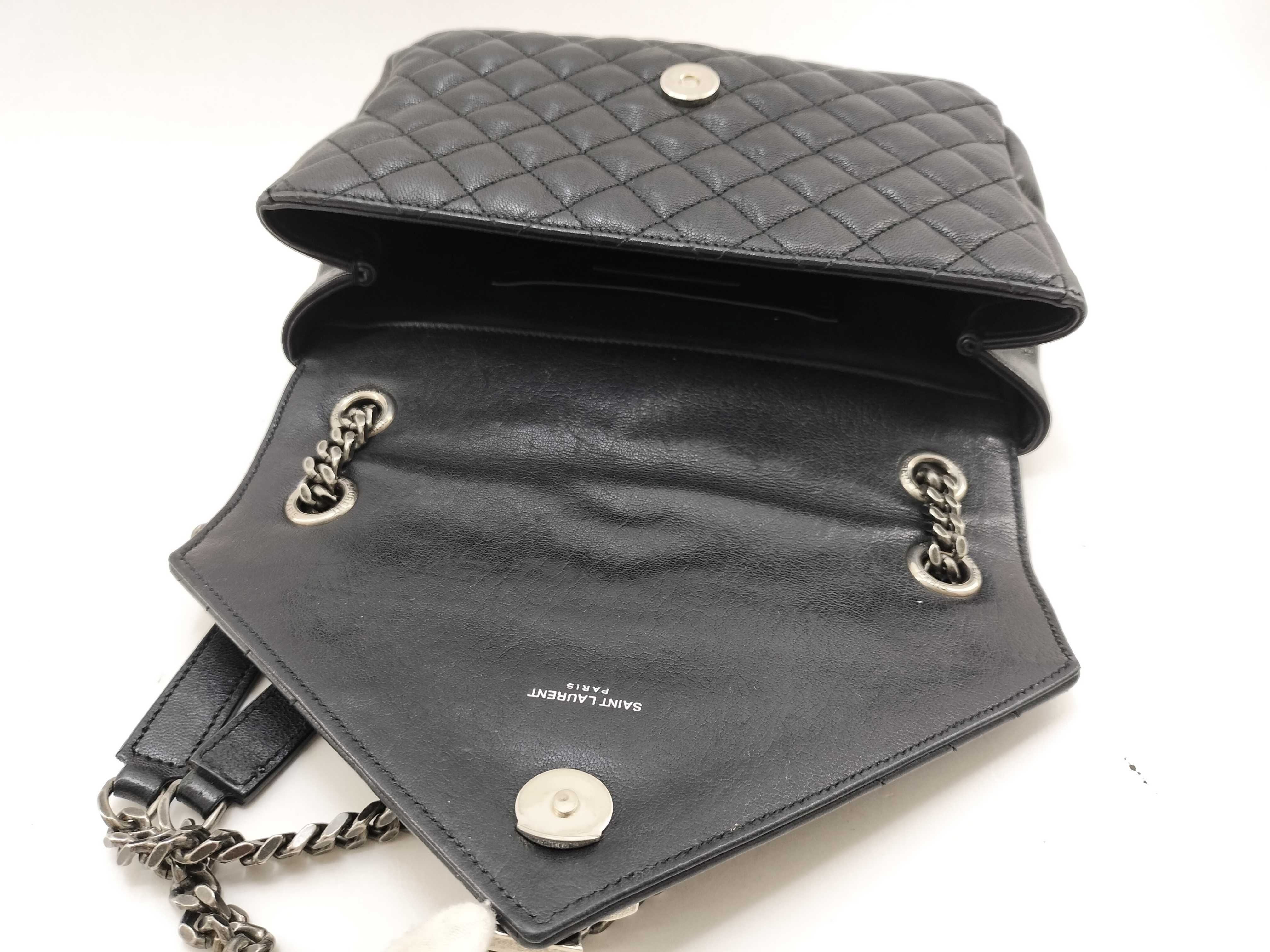 Envelope Leather Chain Shoulder Bag, Black, 428125 (Shoulder Bag) — view 9