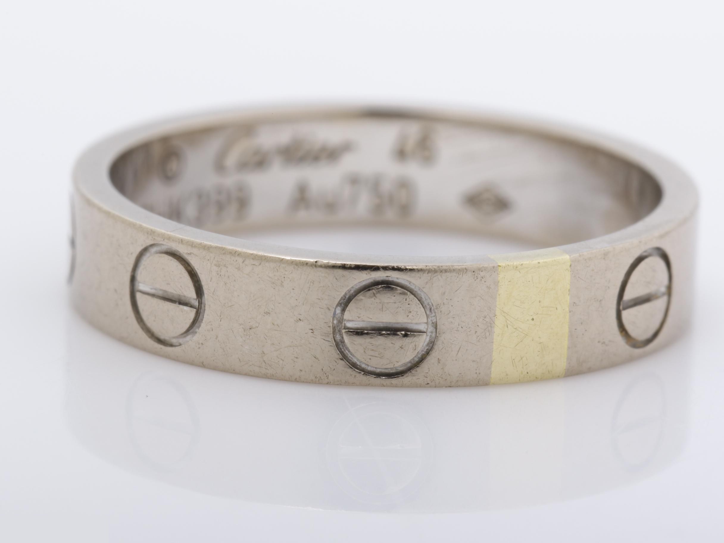 Mini Love Ring, 750WG, 3.1g, Size #46 (actual size #8), Width approx. 3.5mm — view 2