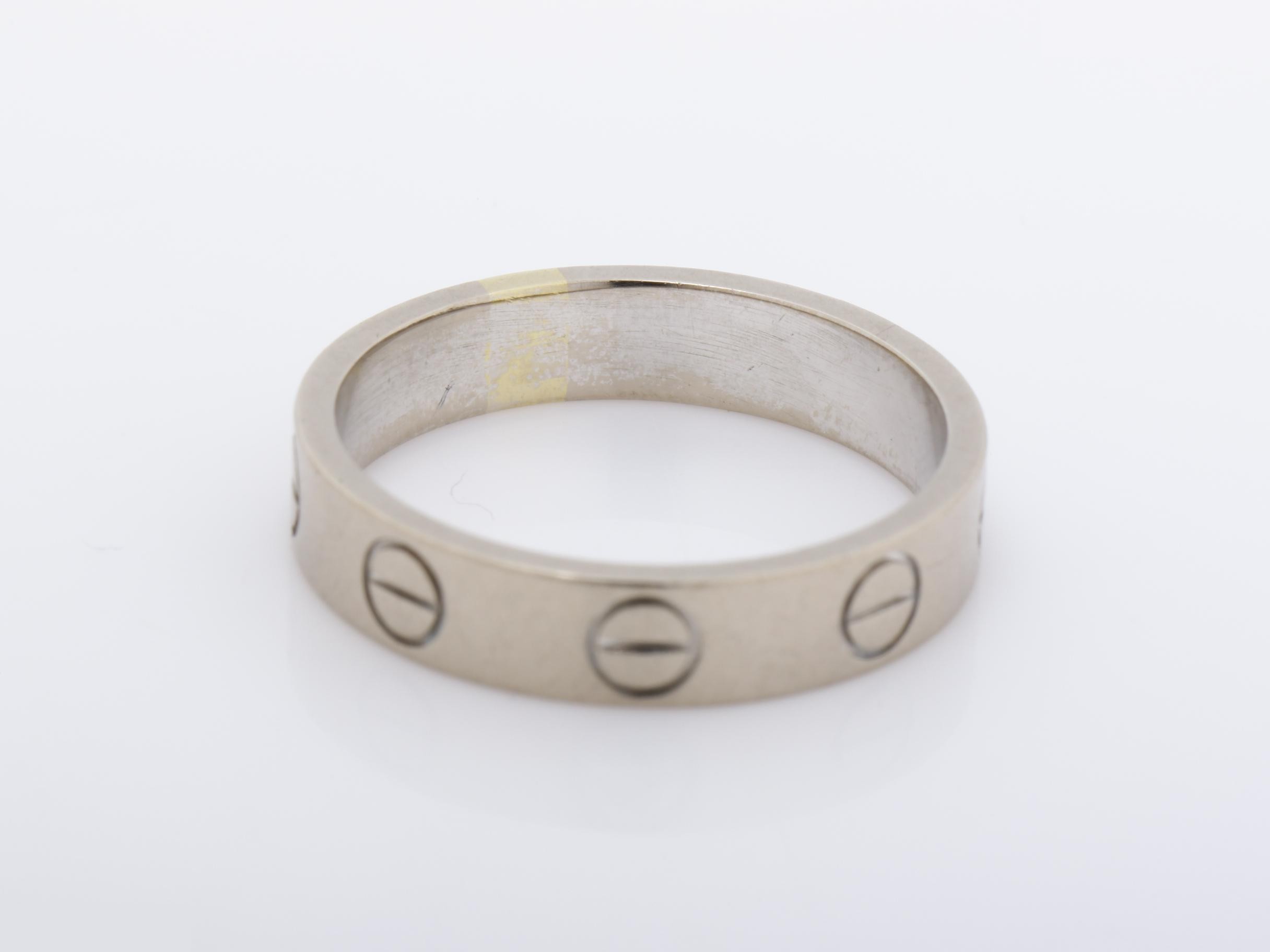 Mini Love Ring, 750WG, 3.1g, Size #46 (actual size #8), Width approx. 3.5mm — view 4