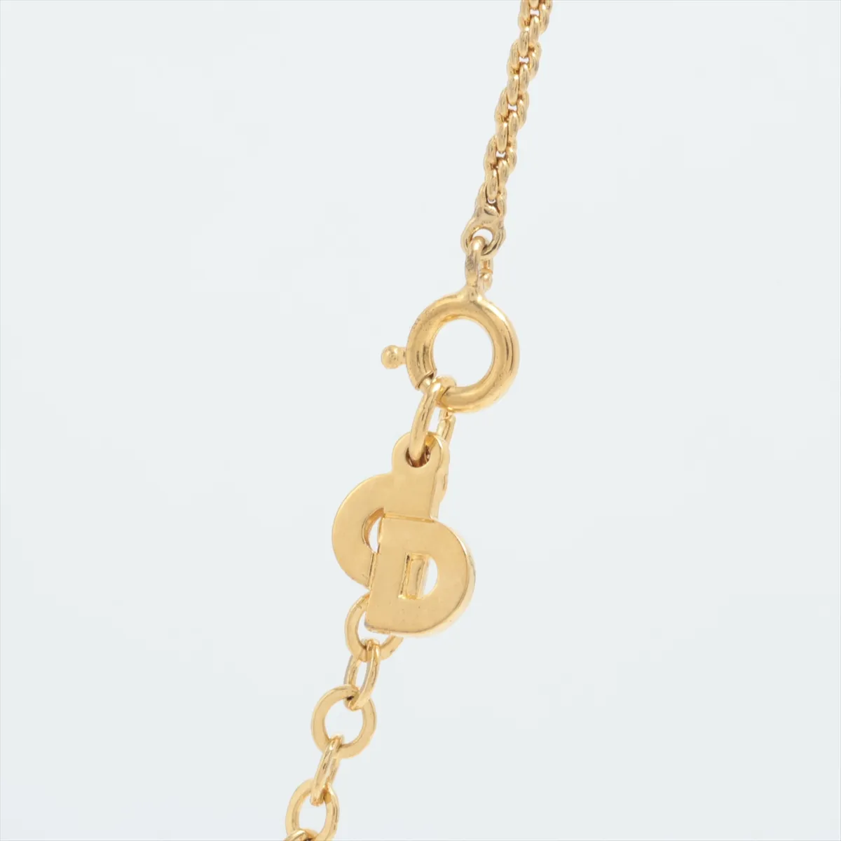 CD logo necklace, GP gold. Shows signs of wear, — view 3