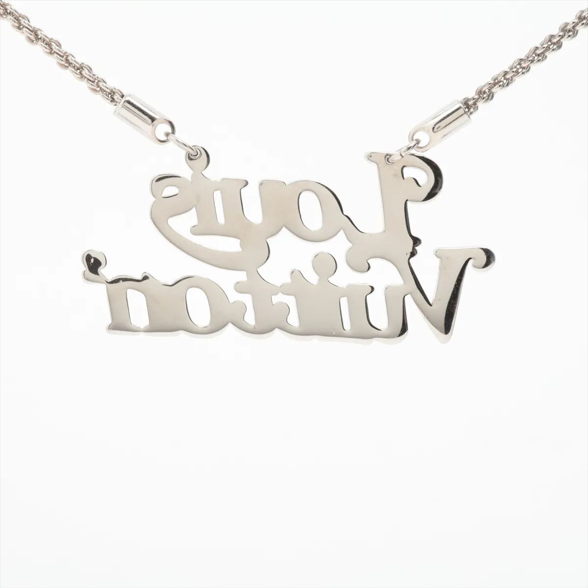 MP2691 Collier Squared LV Strass OB0260 Necklace GP Silver — view 2