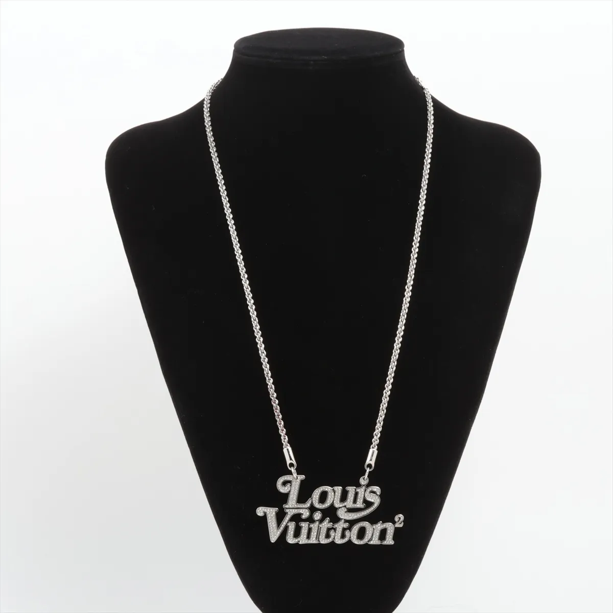 MP2691 Collier Squared LV Strass OB0260 Necklace GP Silver — view 5