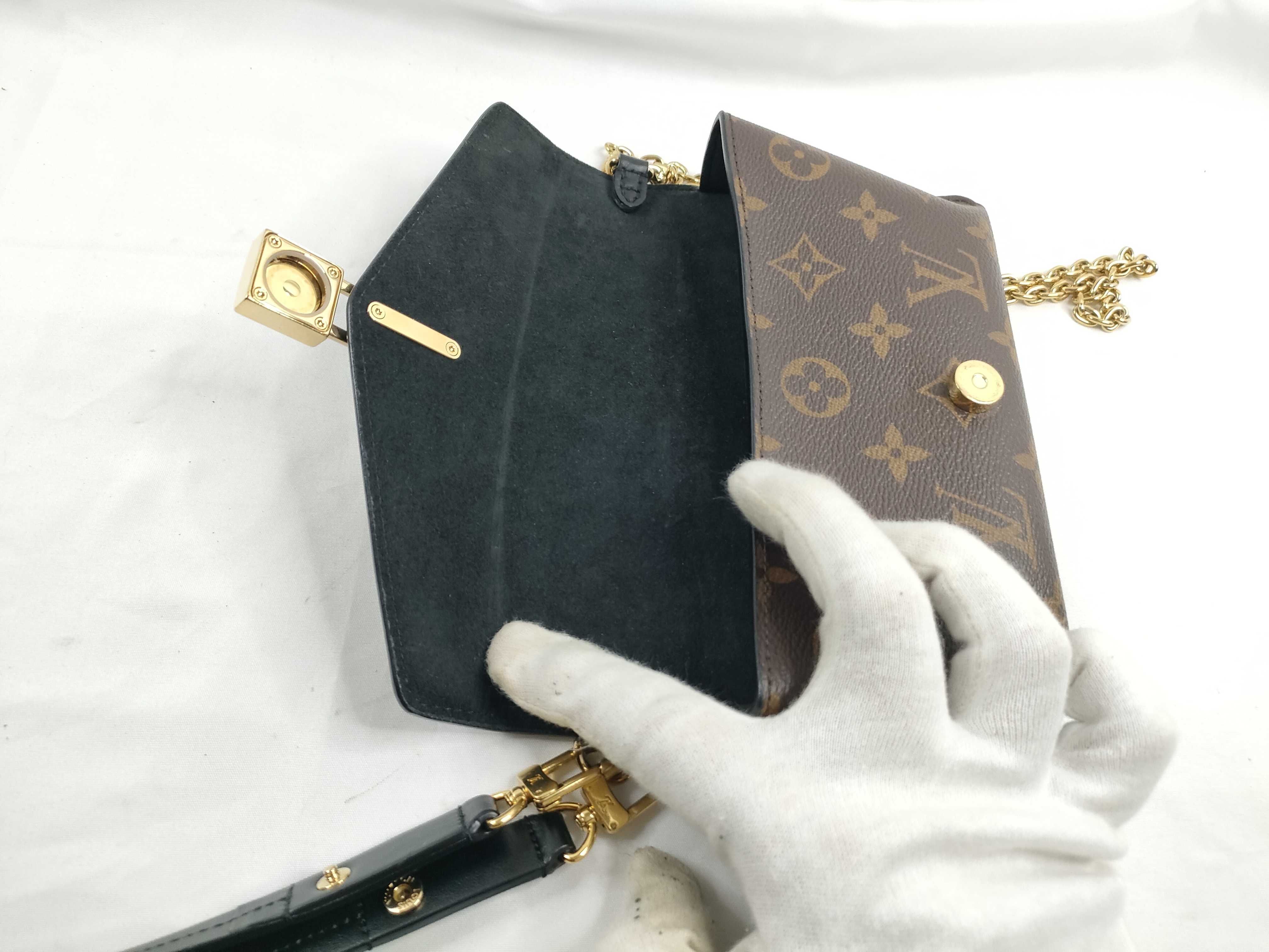 Padlock-on-Strap Monogram Noir 2-Way Chain Shoulder Bag M80559 Gold Hardware Shoulder Bag — view 9