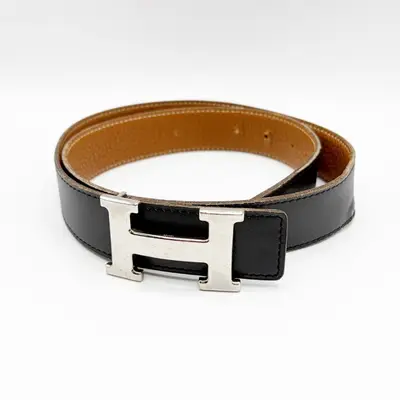 Constance 80 Belt, Silver Hardware, F Stamp