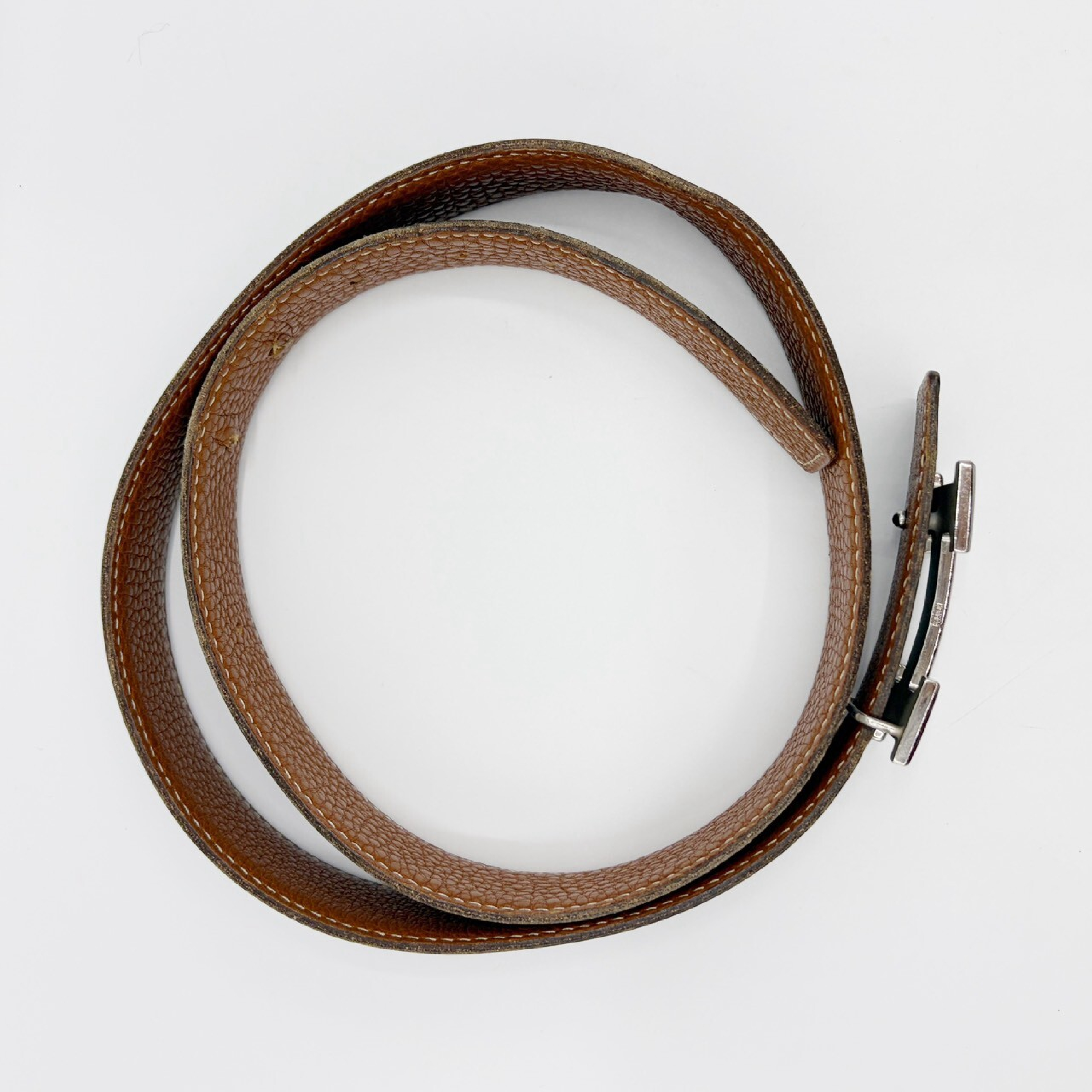 Constance 80 Belt, Silver Hardware, F Stamp — view 2