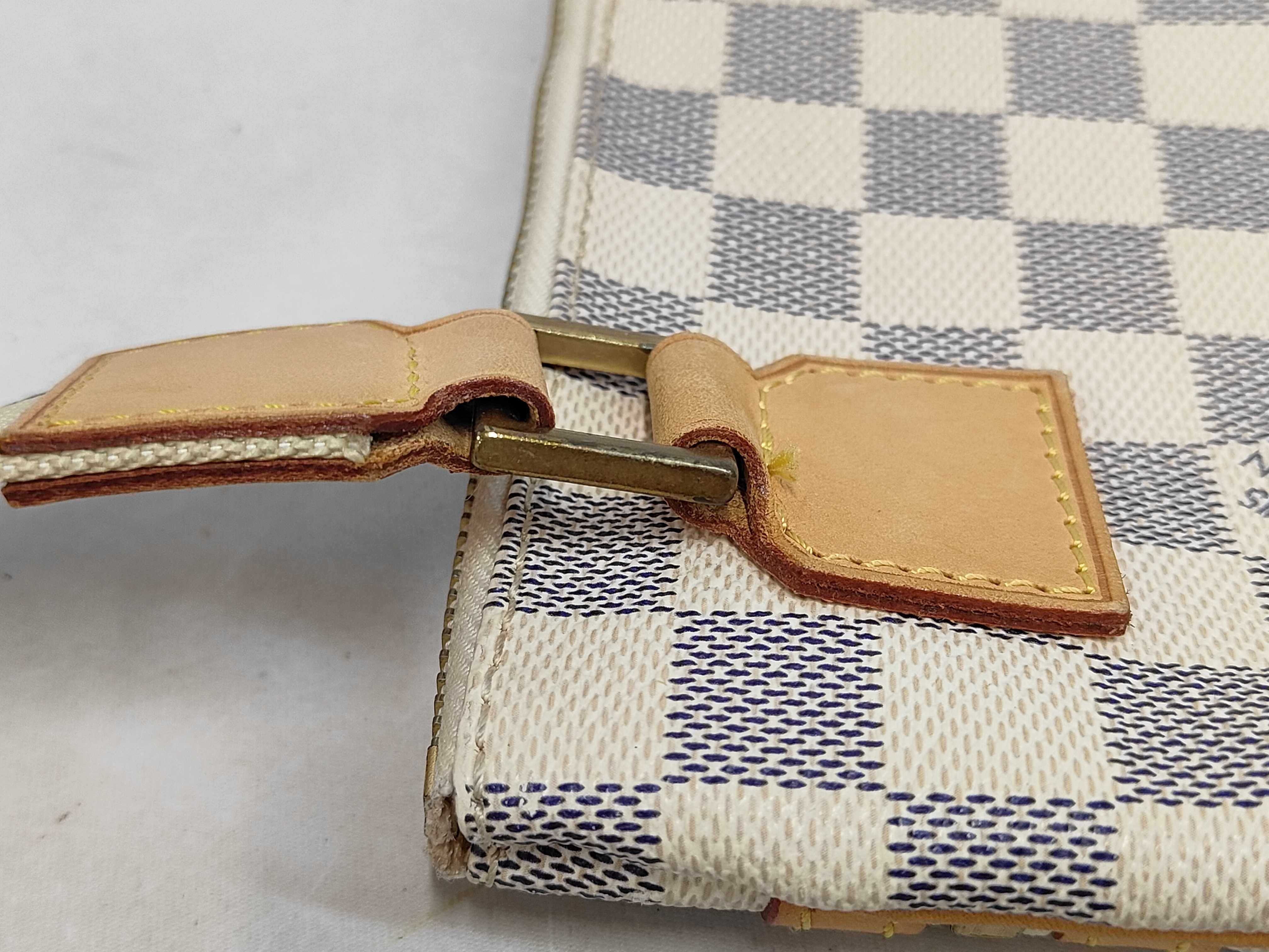 White Blue-Gray Damier Azur Line Pochette Bosphore Shoulder Bag — view 6