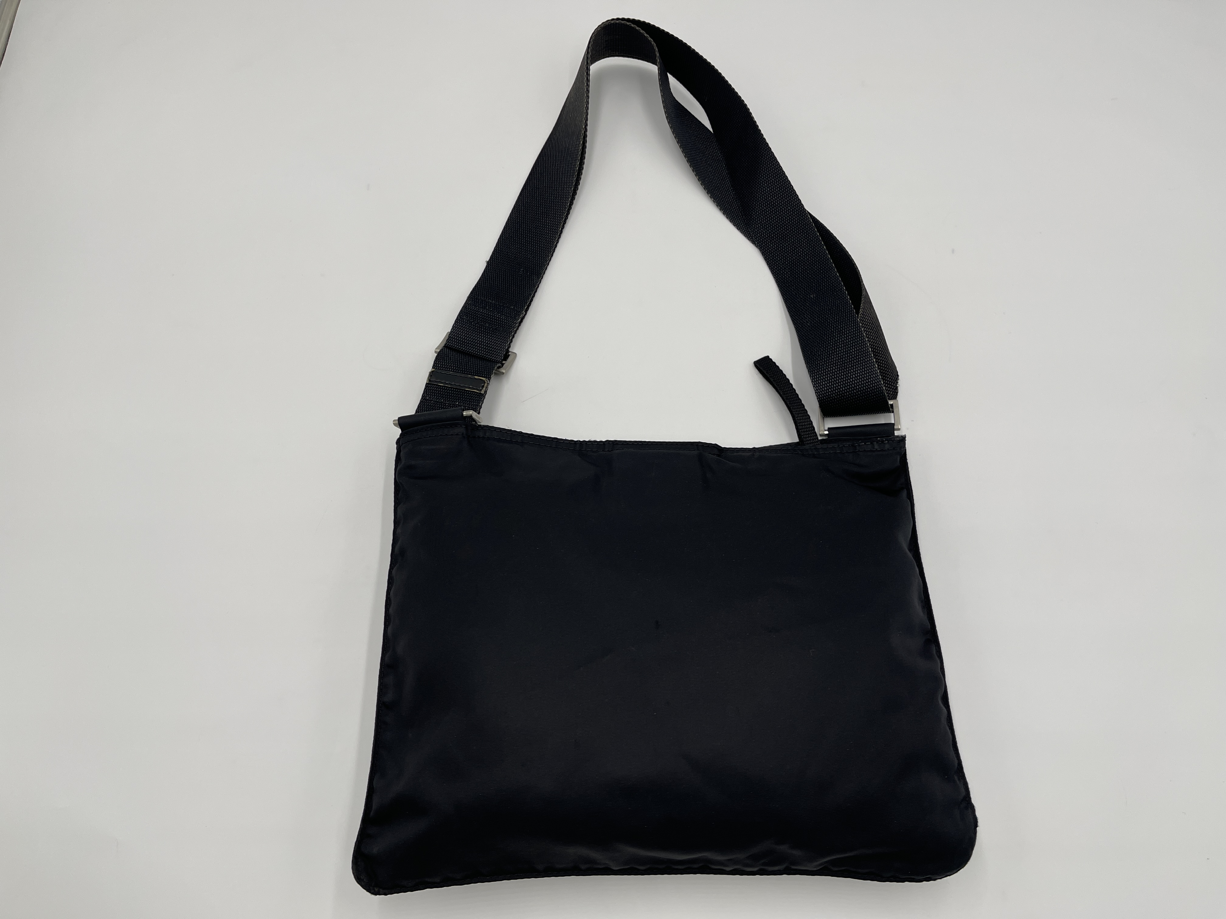 Nylon Black Triangle Logo Shoulder Bag — view 2