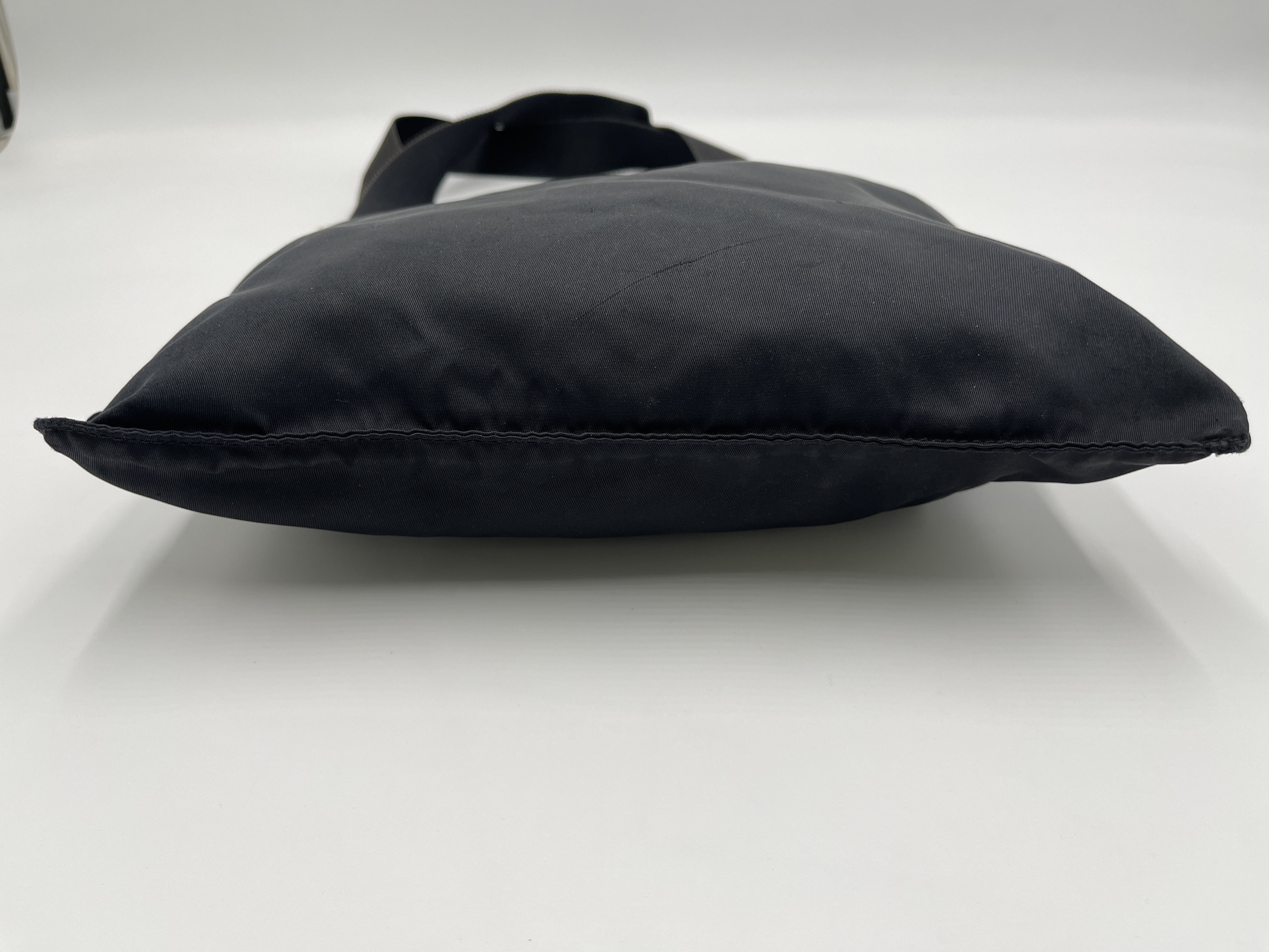 Nylon Black Triangle Logo Shoulder Bag — view 5