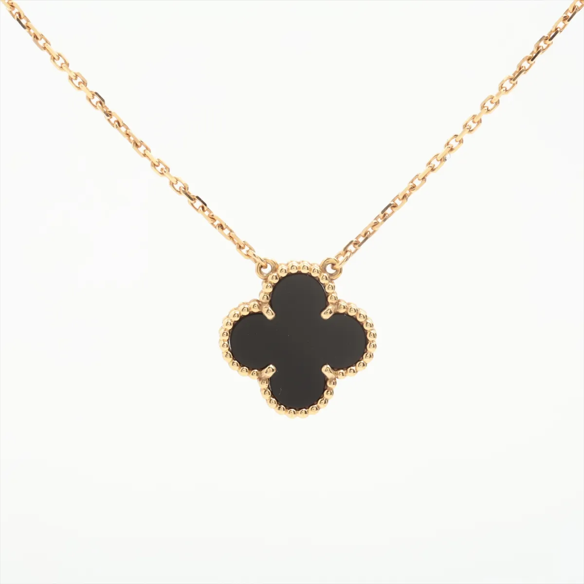 Vintage Alhambra Onyx Necklace 750 (Yellow Gold) 5.2g JA652390