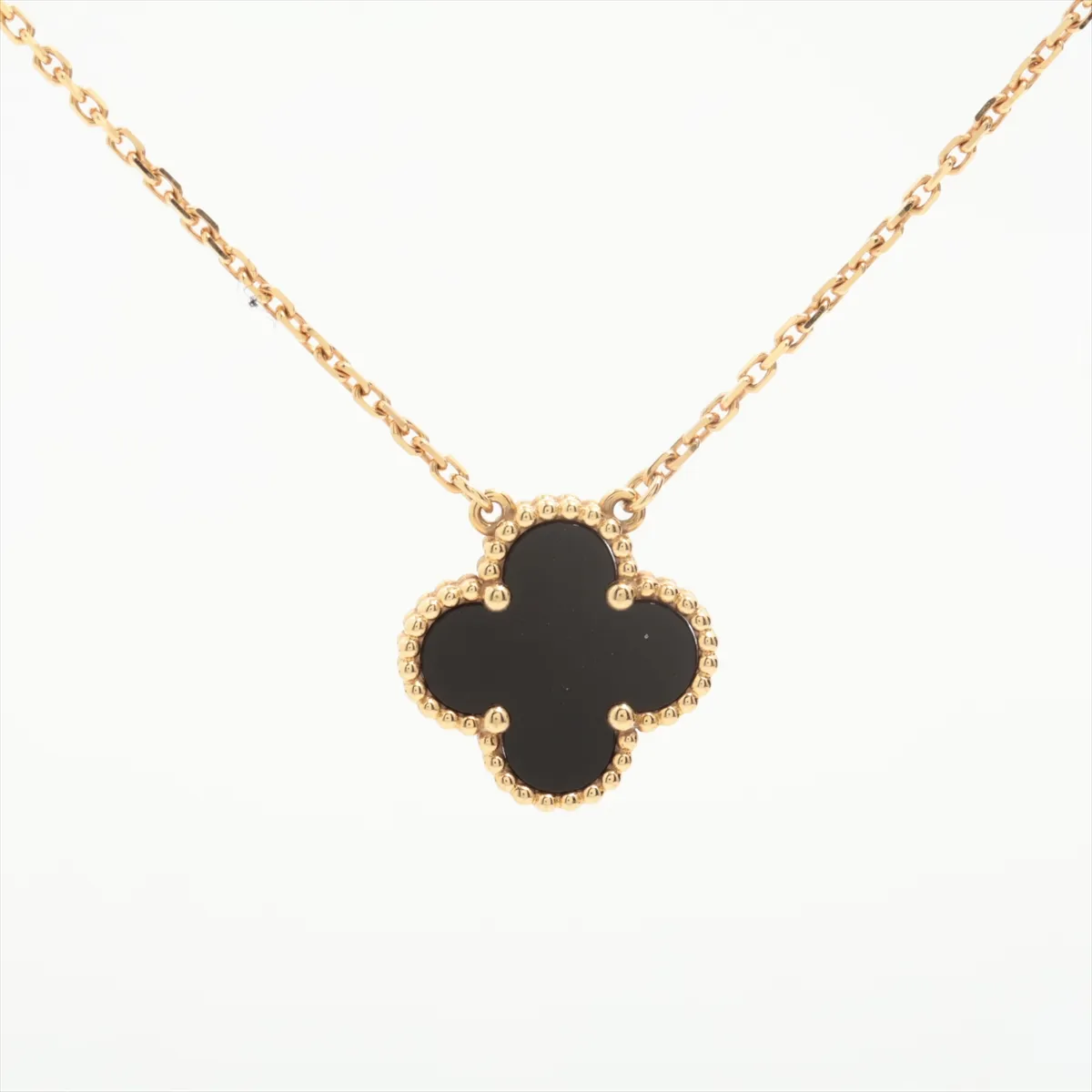Vintage Alhambra Onyx Necklace 750 (Yellow Gold) 5.2g JA652390 — view 2