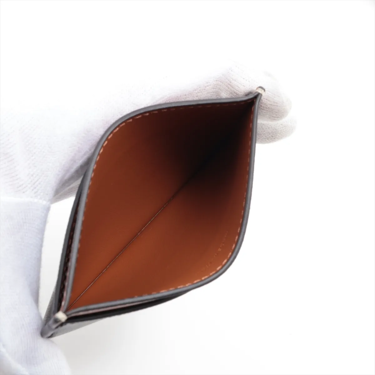 Triomphe Logo Leather Card Case Brown — view 3