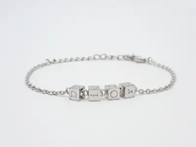 Cube Silver Bracelet, Wrist Circumference Approx. 24cm