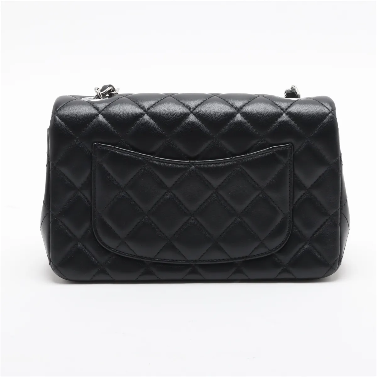 [Individually wrapped] Chanel Mini Matelasse 20 Lambskin Single Flap Single Chain Bag Black Silver Hardware HNCA8H17 Random Plate A69900 — view 2