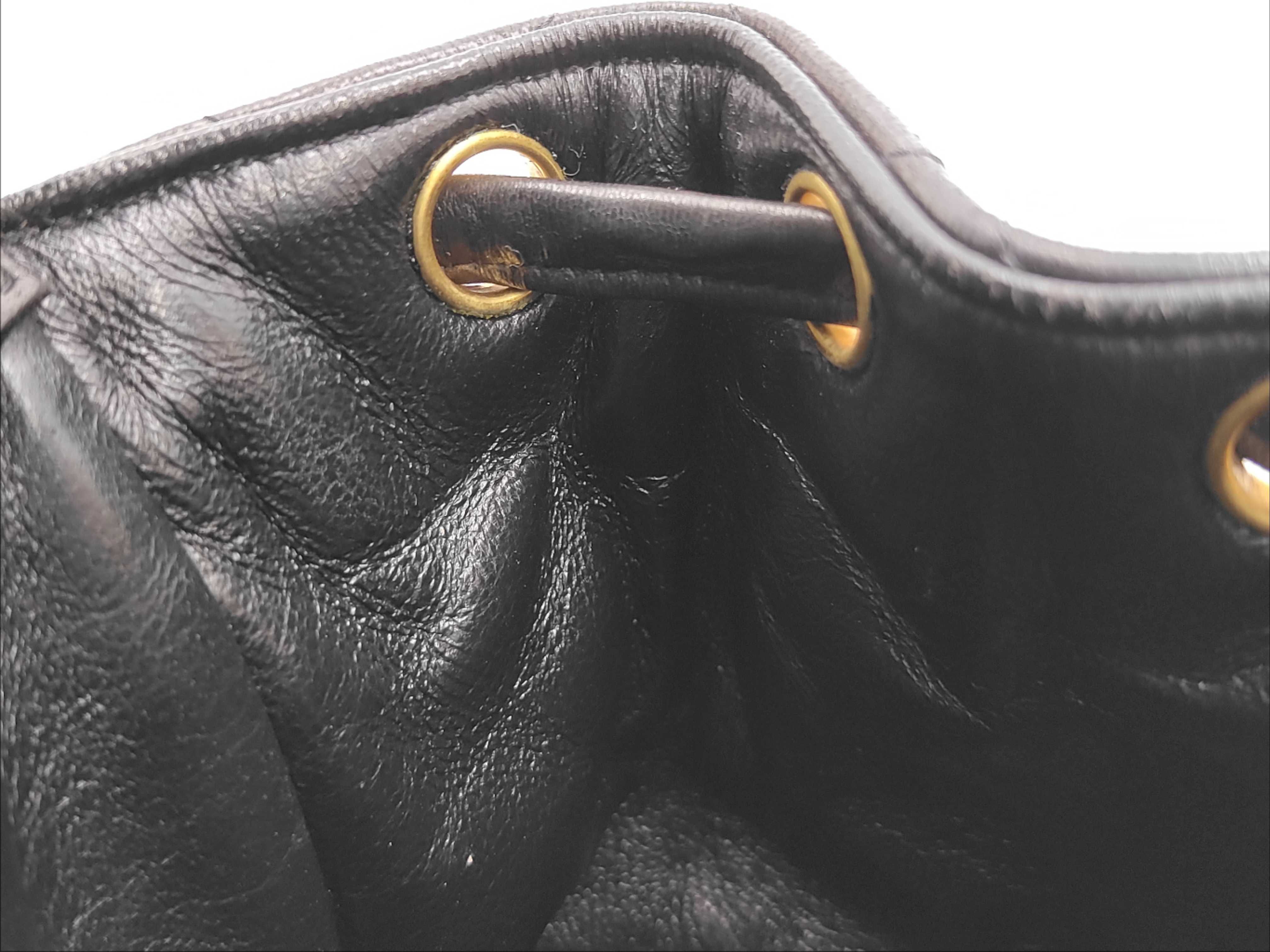 Matelassé/Lambskin Black Backpack — view 12