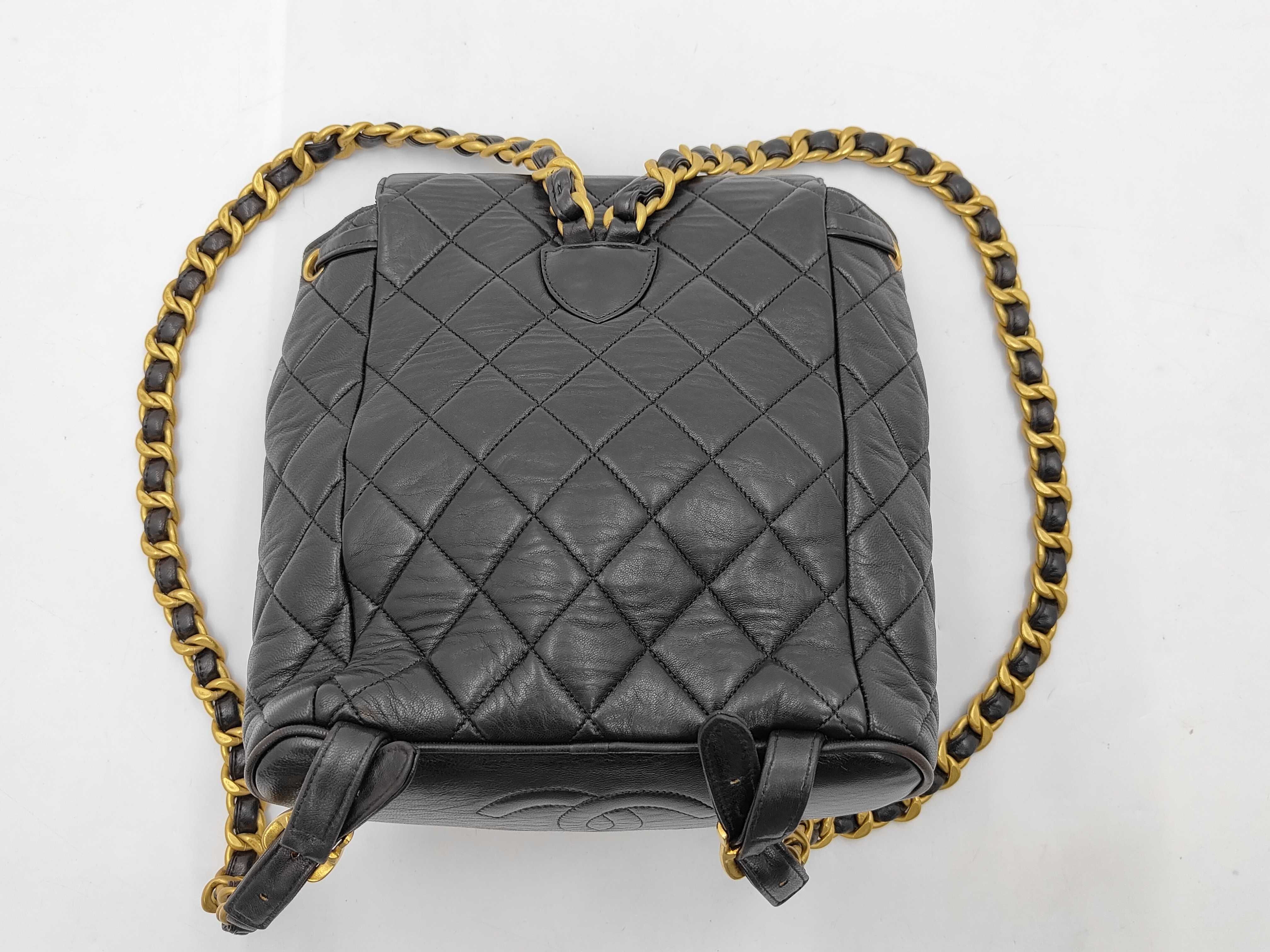 Matelassé/Lambskin Black Backpack — view 3